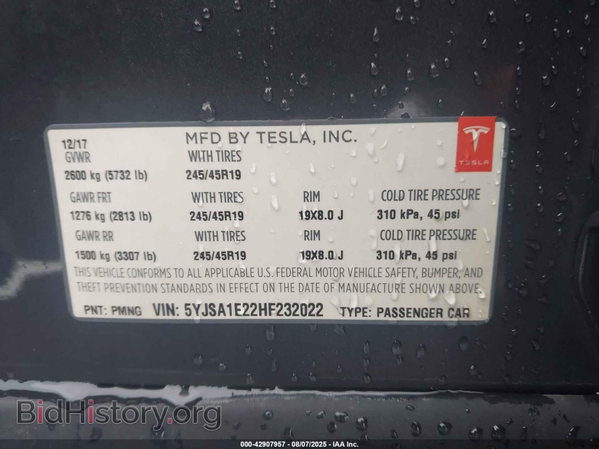 2017 TESLA MODEL S - VIN: 5YJSA1E22HF232022 - Photo 9