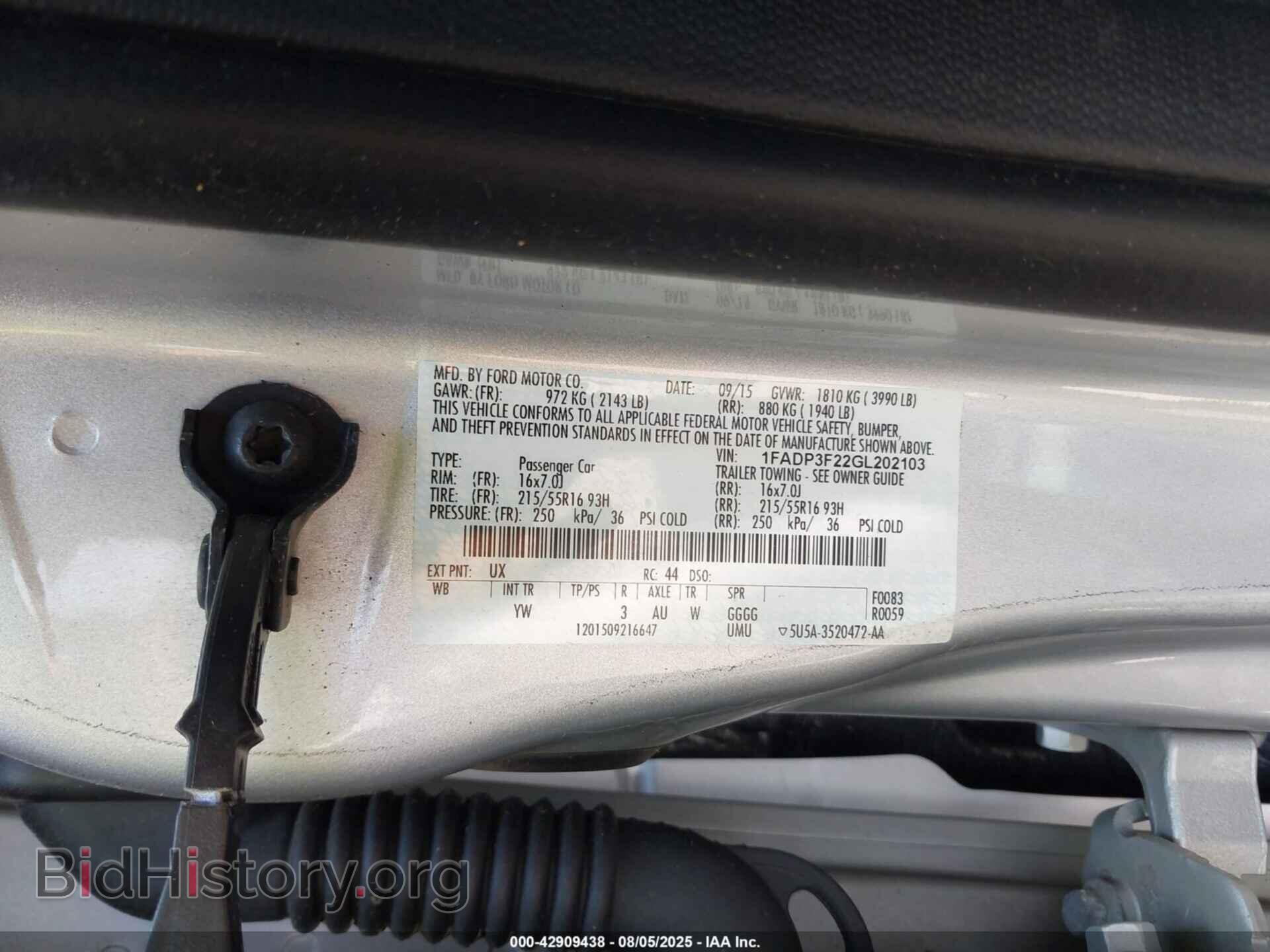 2016 FORD FOCUS - VIN: 1FADP3F22GL202103 - Фото 9