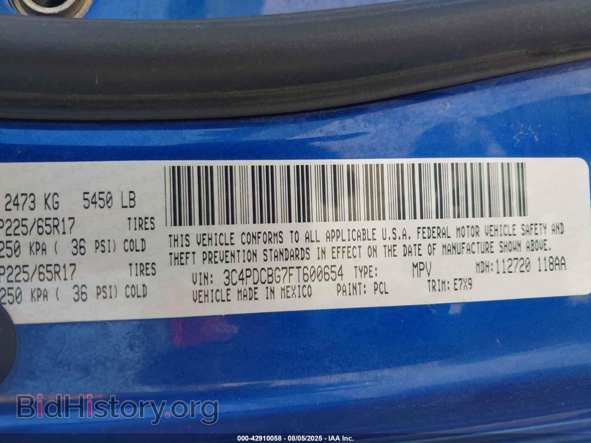 2015 DODGE JOURNEY - VIN: 3C4PDCBG7FT600654 - Фото 9