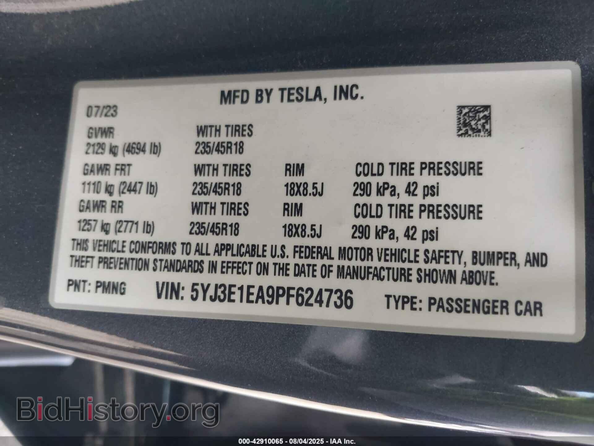 2023 TESLA MODEL 3 - VIN: 5YJ3E1EA9PF624736 - Фото 9