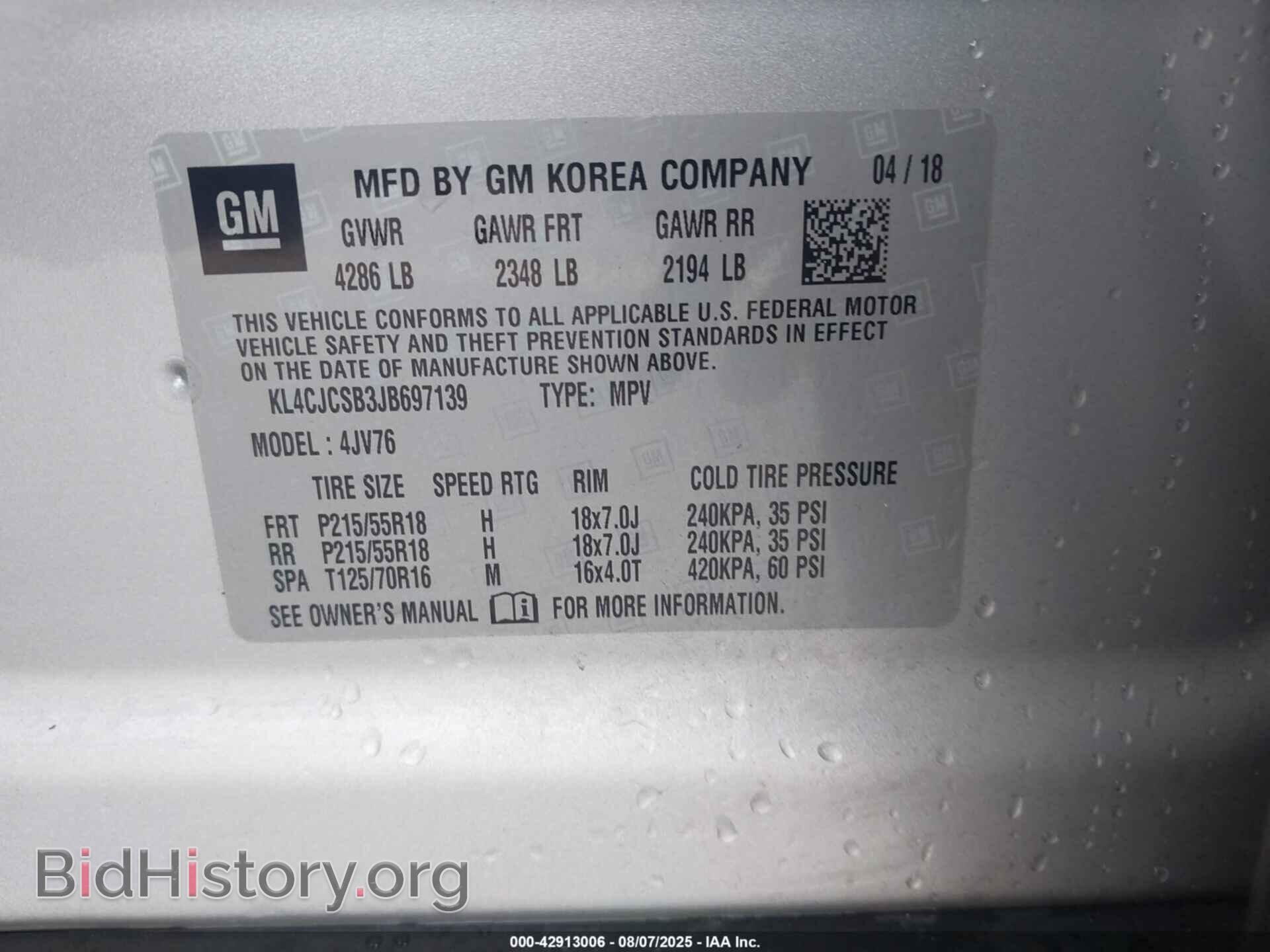 2018 BUICK ENCORE - VIN: KL4CJCSB3JB697139 - Photo 9
