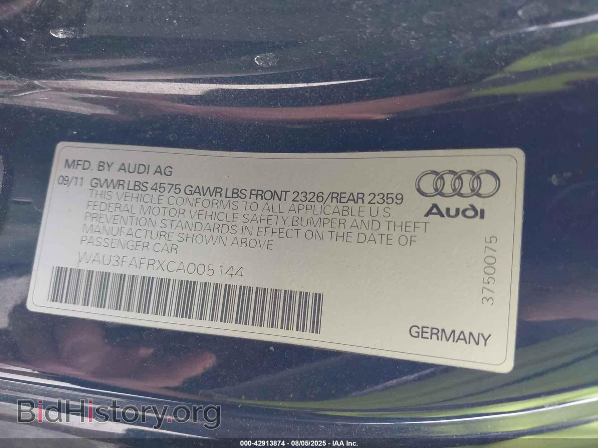 2012 AUDI A5 - VIN: WAU3FAFRXCA005144 - Photo 9