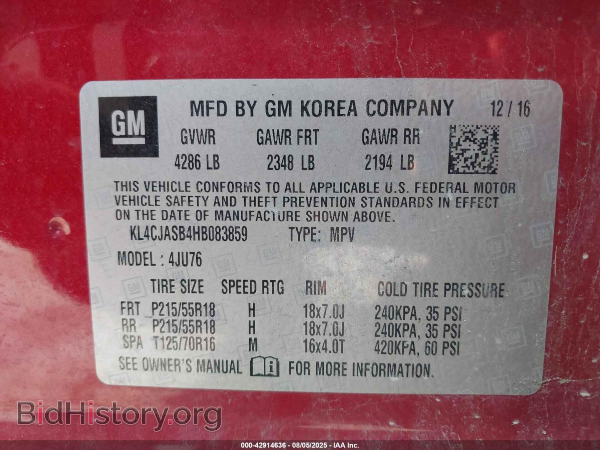 2017 BUICK ENCORE - VIN: KL4CJASB4HB083859 - Photo 9