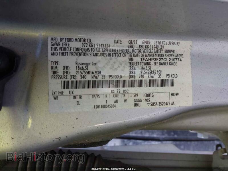 2012 Ford FOCUS (VIN 1FAHP3F27CL210774) — photo 9 of 16