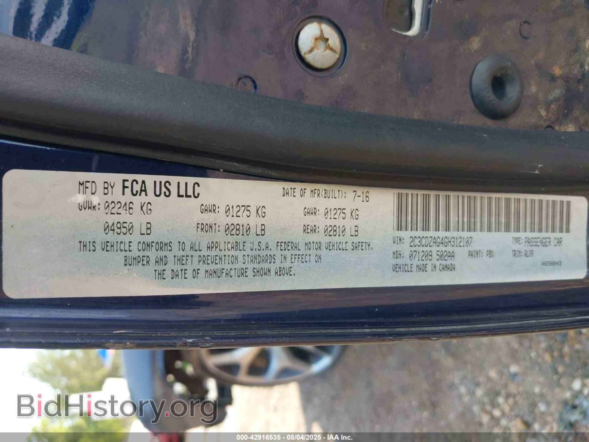 2016 DODGE CHALLENGER - VIN: 2C3CDZAG4GH312107 - Фото 9
