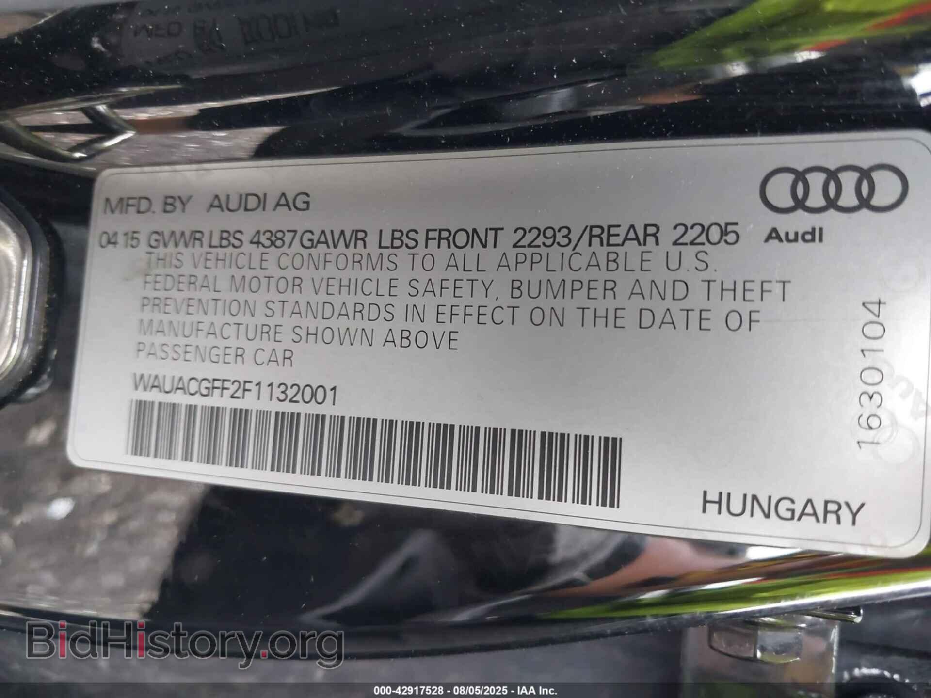2015 AUDI A3 - VIN: WAUACGFF2F1132001 - Фото 9