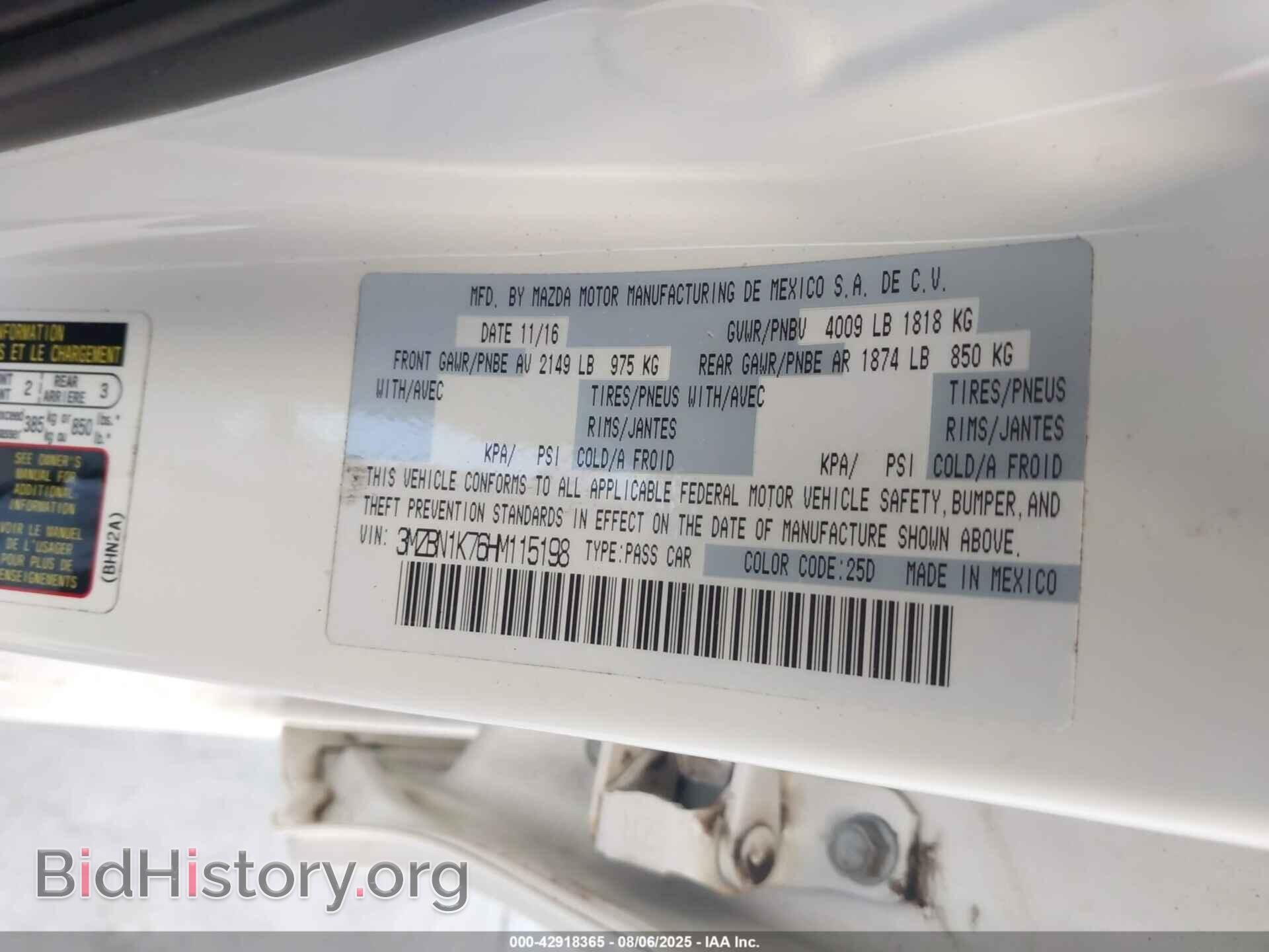 2017 MAZDA MAZDA3 - VIN: 3MZBN1K76HM115198 - Фото 9