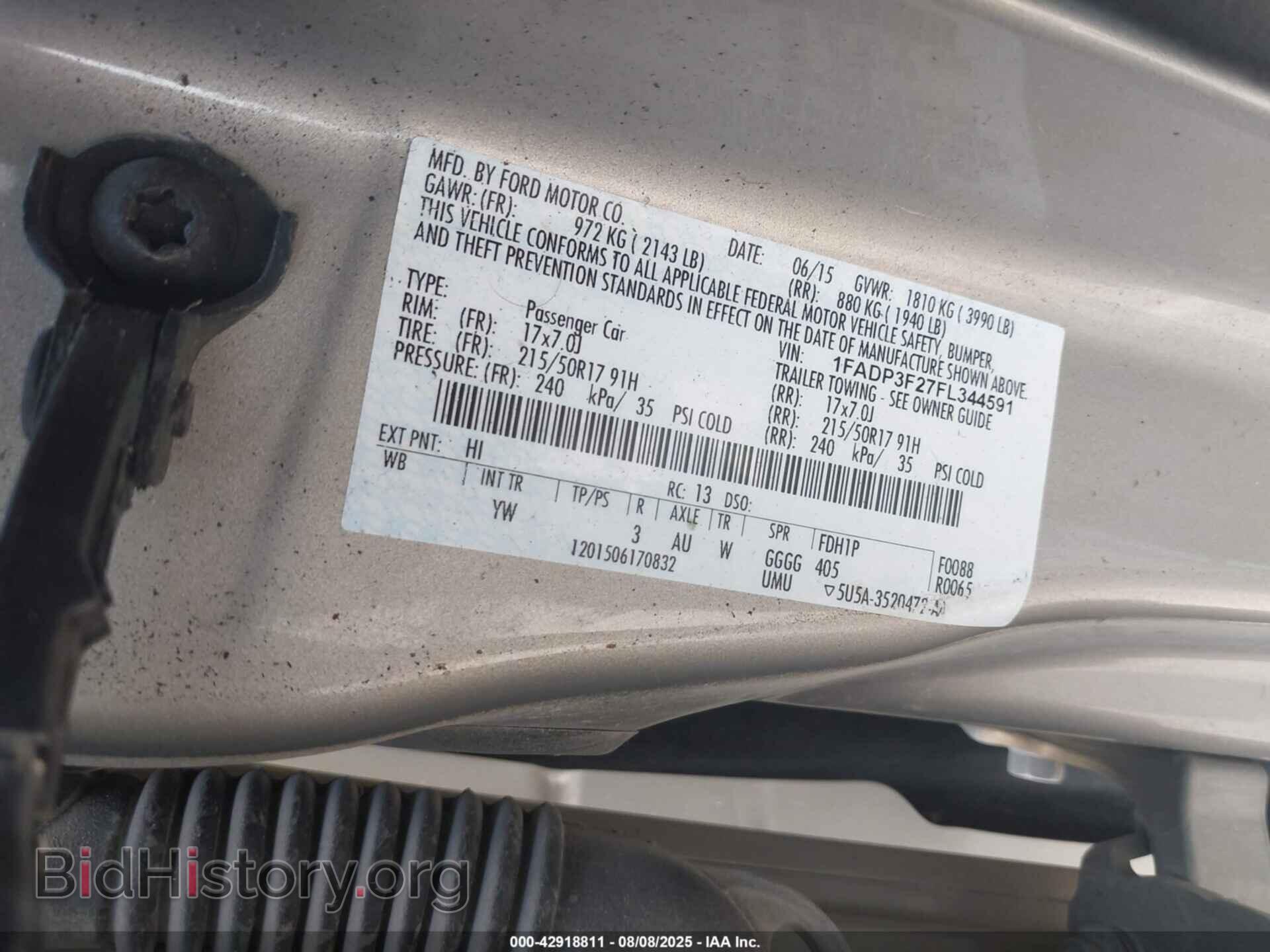 2015 FORD FOCUS - VIN: 1FADP3F27FL344591 - Фото 9