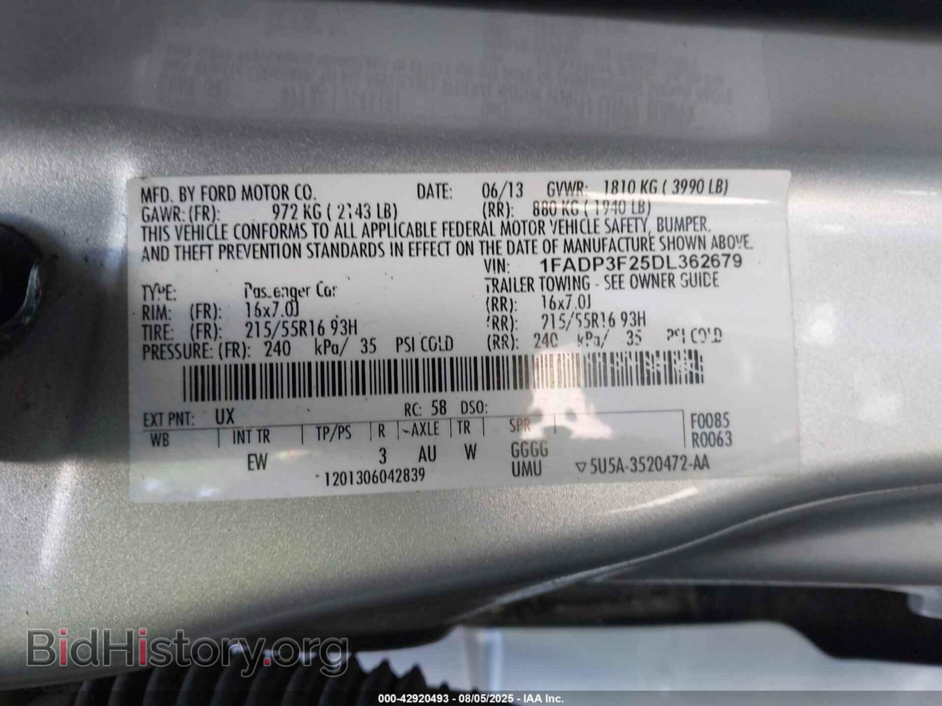 2013 FORD FOCUS - VIN: 1FADP3F25DL362679 - Фото 9