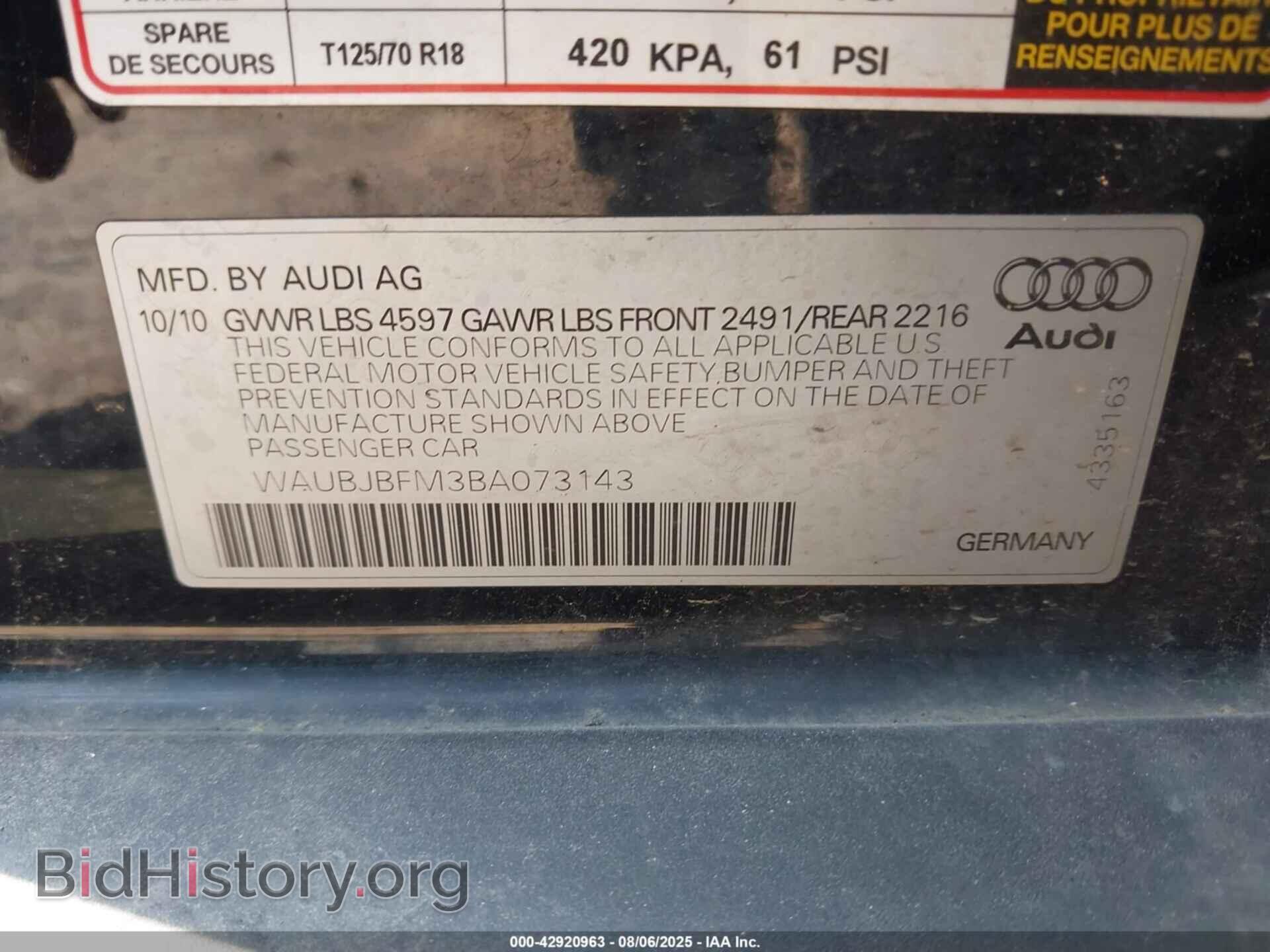 2011 AUDI A3 - VIN: WAUBJBFM3BA073143 - Photo 9