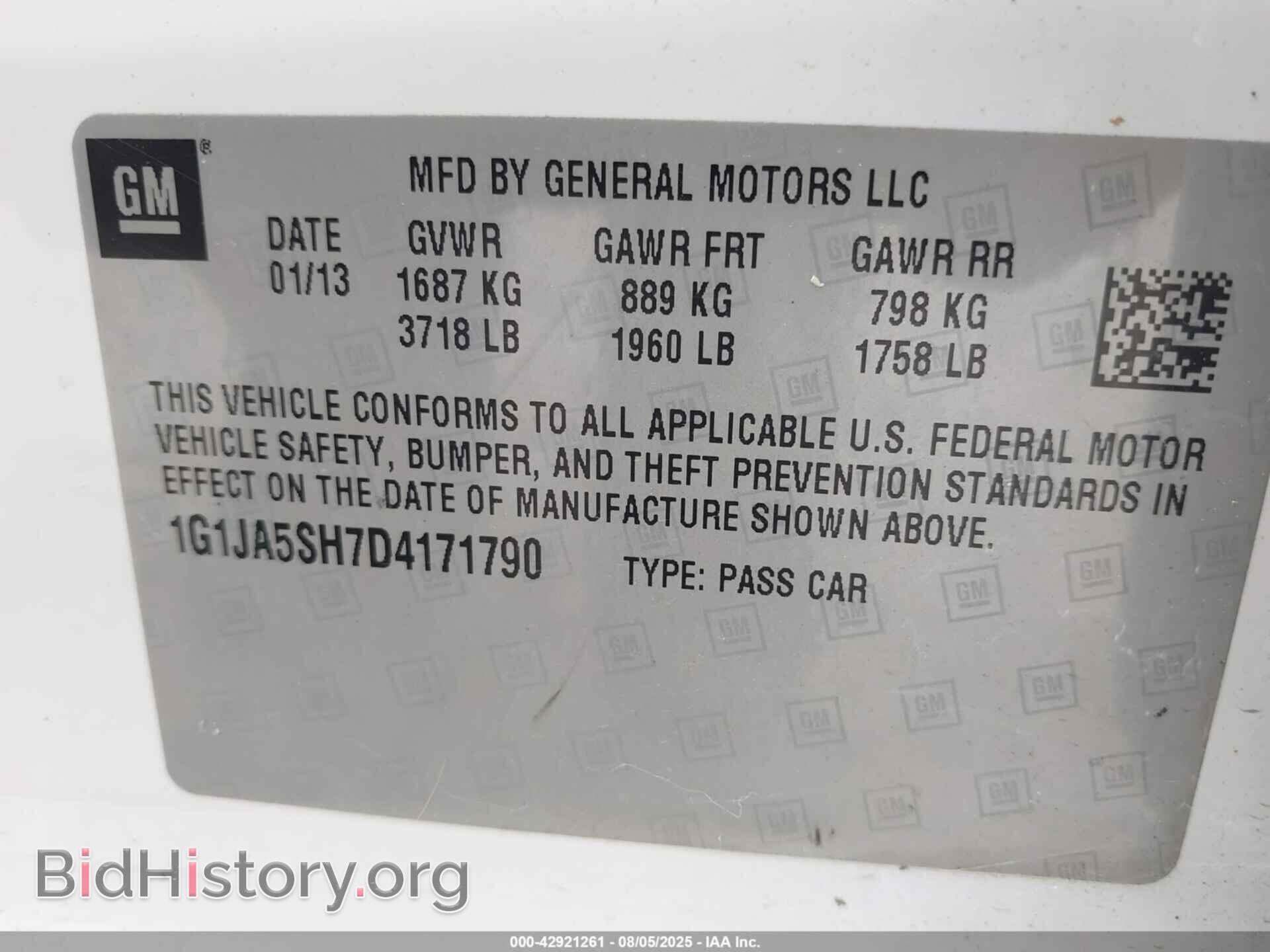 2013 CHEVROLET SONIC - VIN: 1G1JA5SH7D4171790 - Фото 9