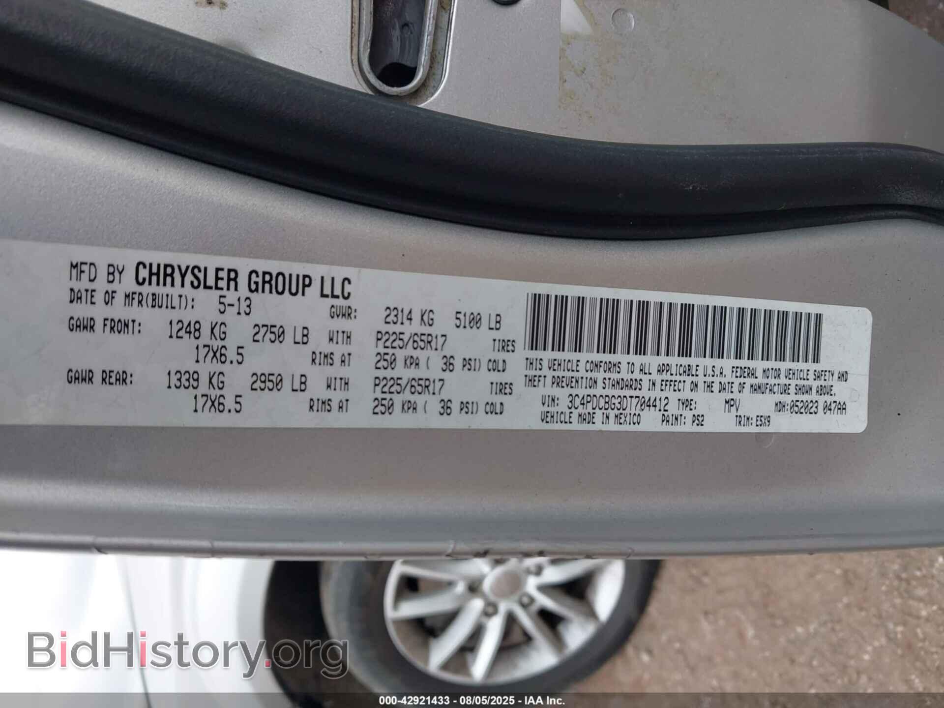 2013 DODGE JOURNEY - VIN: 3C4PDCBG3DT704412 - Фото 9
