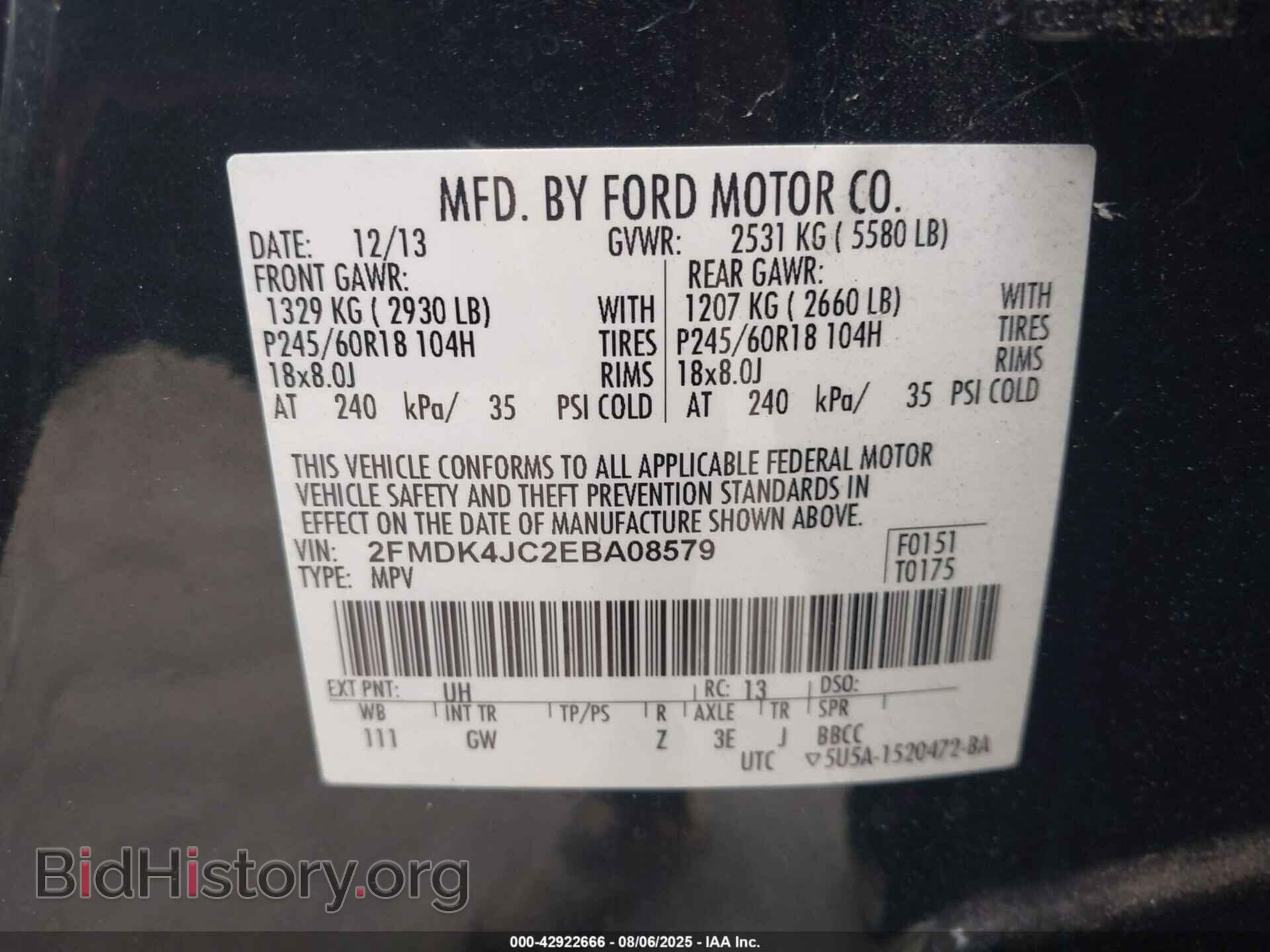 2014 FORD EDGE - VIN: 2FMDK4JC2EBA08579 - Photo 9