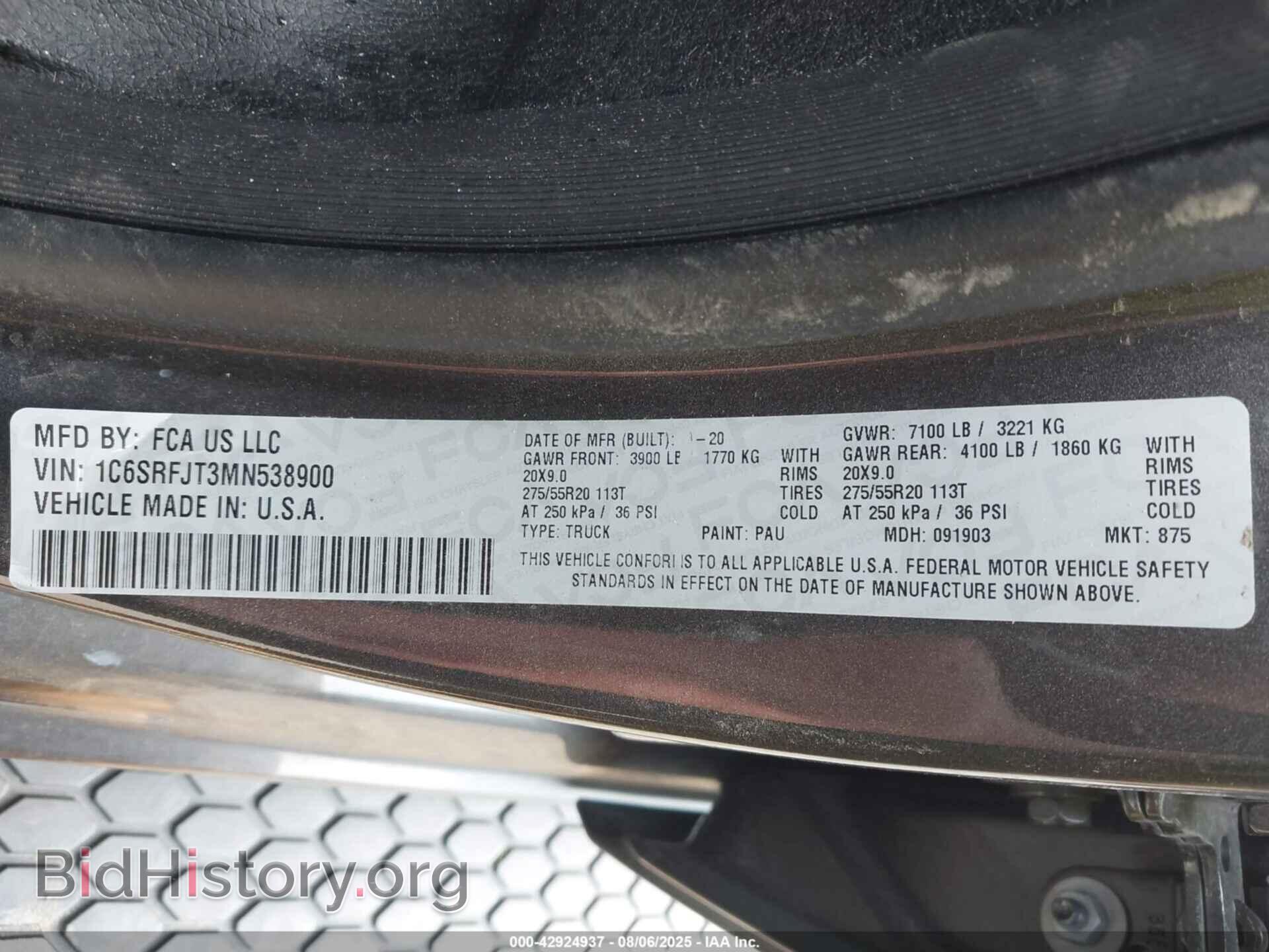 2021 RAM 1500 - VIN: 1C6SRFJT3MN538900 - Фото 9