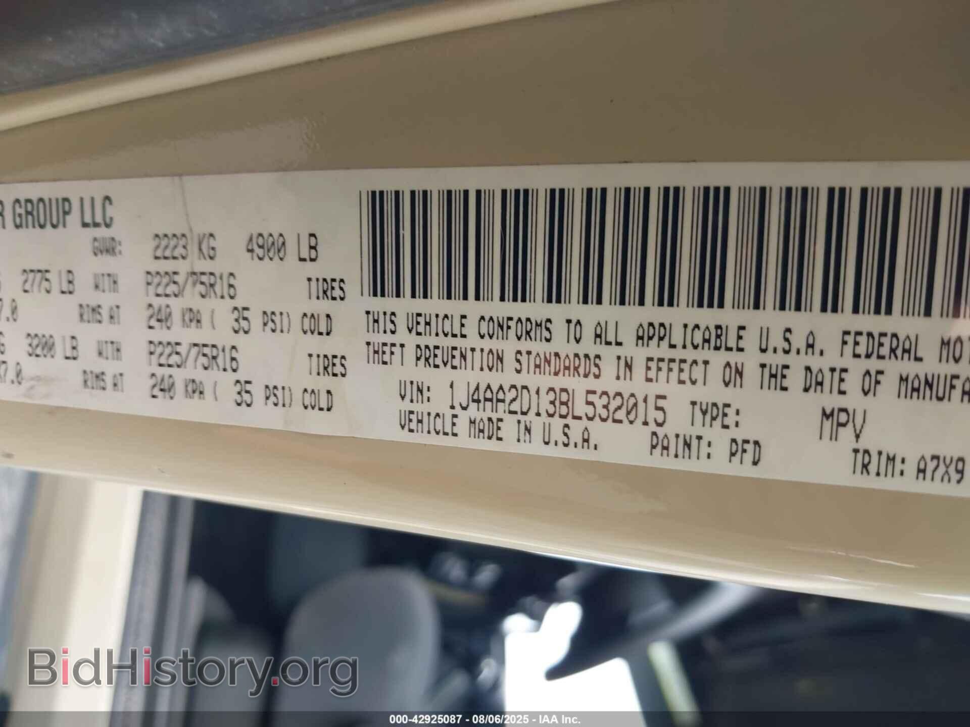 2011 JEEP WRANGLER - VIN: 1J4AA2D13BL532015 - Фото 9