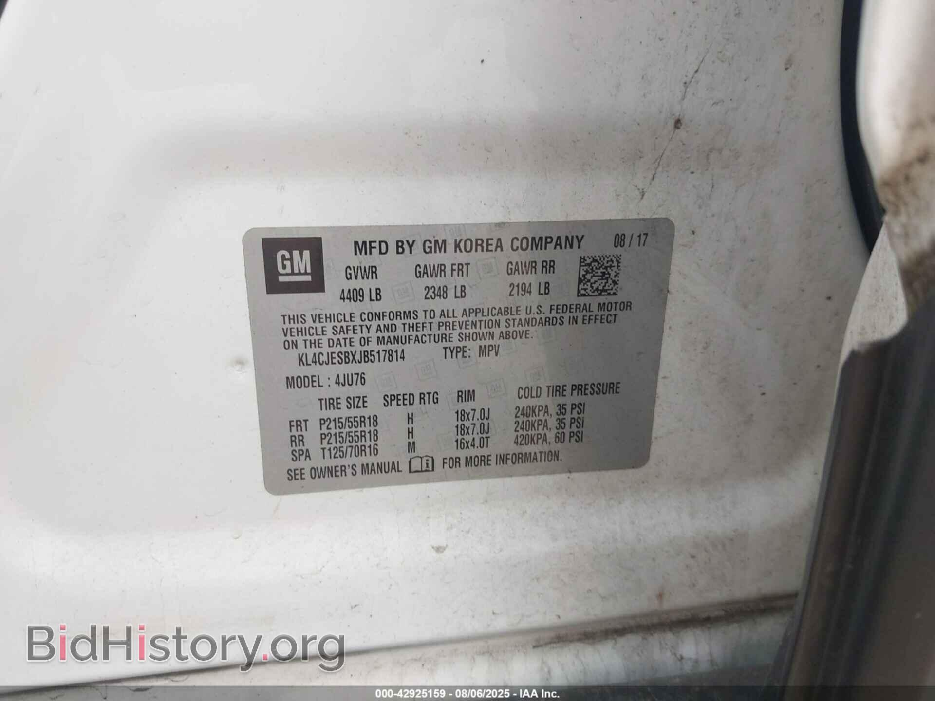 2018 BUICK ENCORE - VIN: KL4CJESBXJB517814 - Photo 9