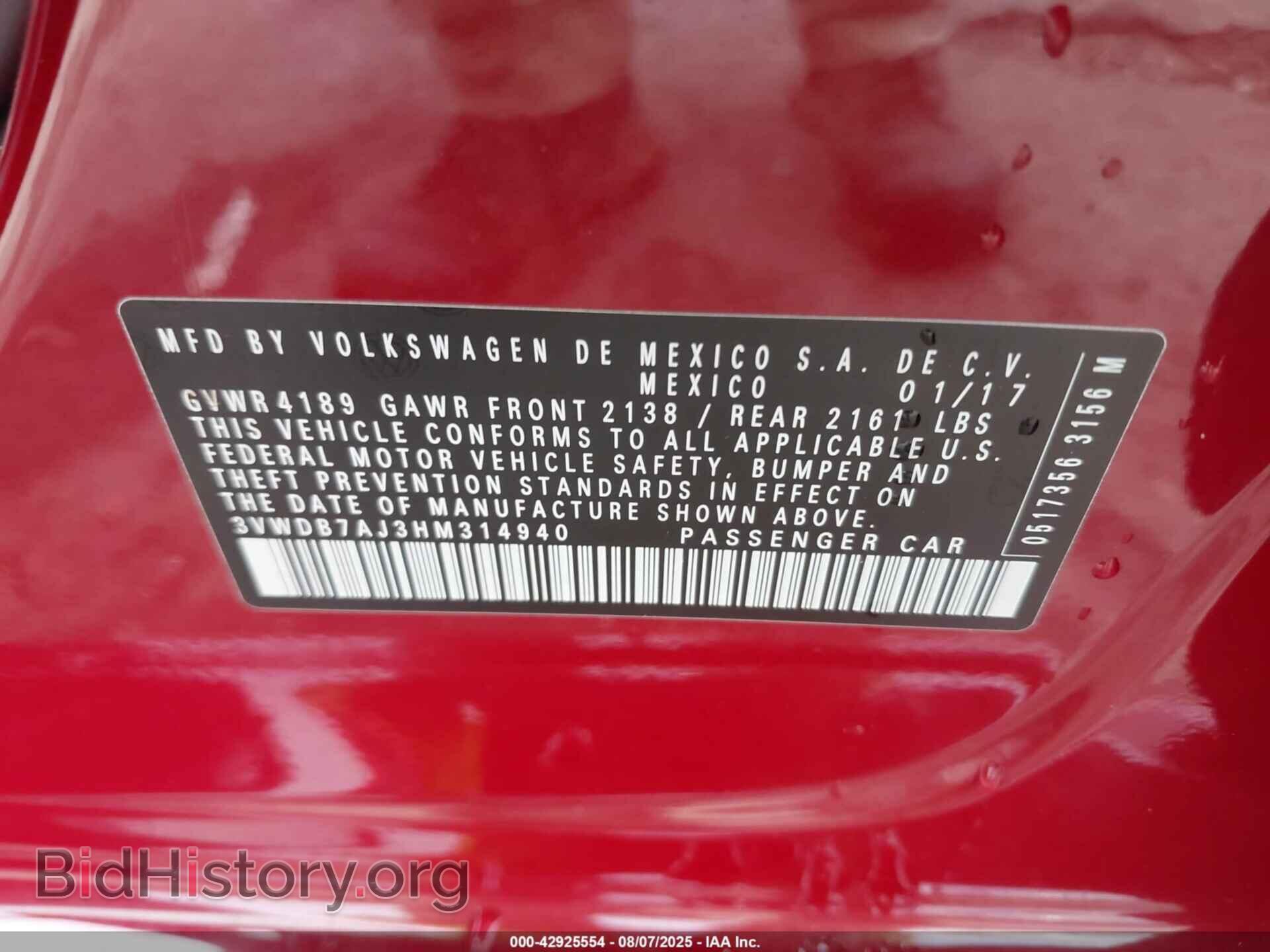 2017 VOLKSWAGEN JETTA - VIN: 3VWDB7AJ3HM314940 - Фото 9