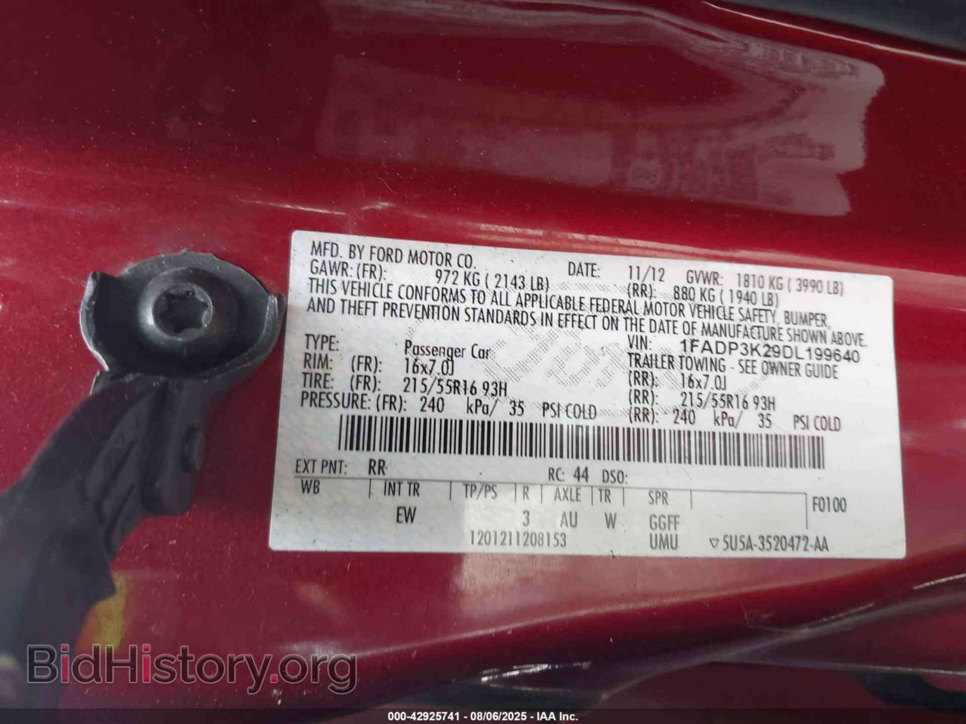 2013 FORD FOCUS - VIN: 1FADP3K29DL199640 - Фото 9