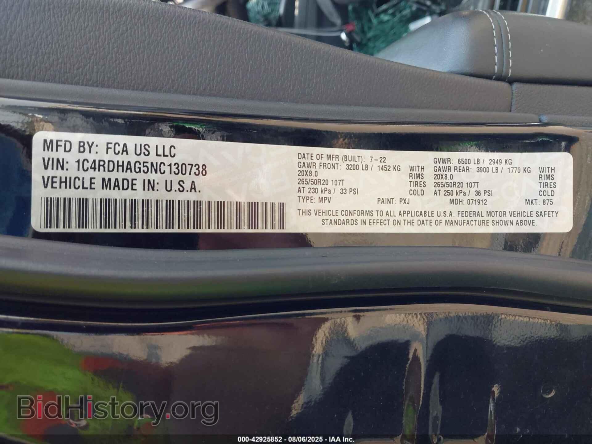 2022 DODGE DURANGO - VIN: 1C4RDHAG5NC130738 - Фото 9