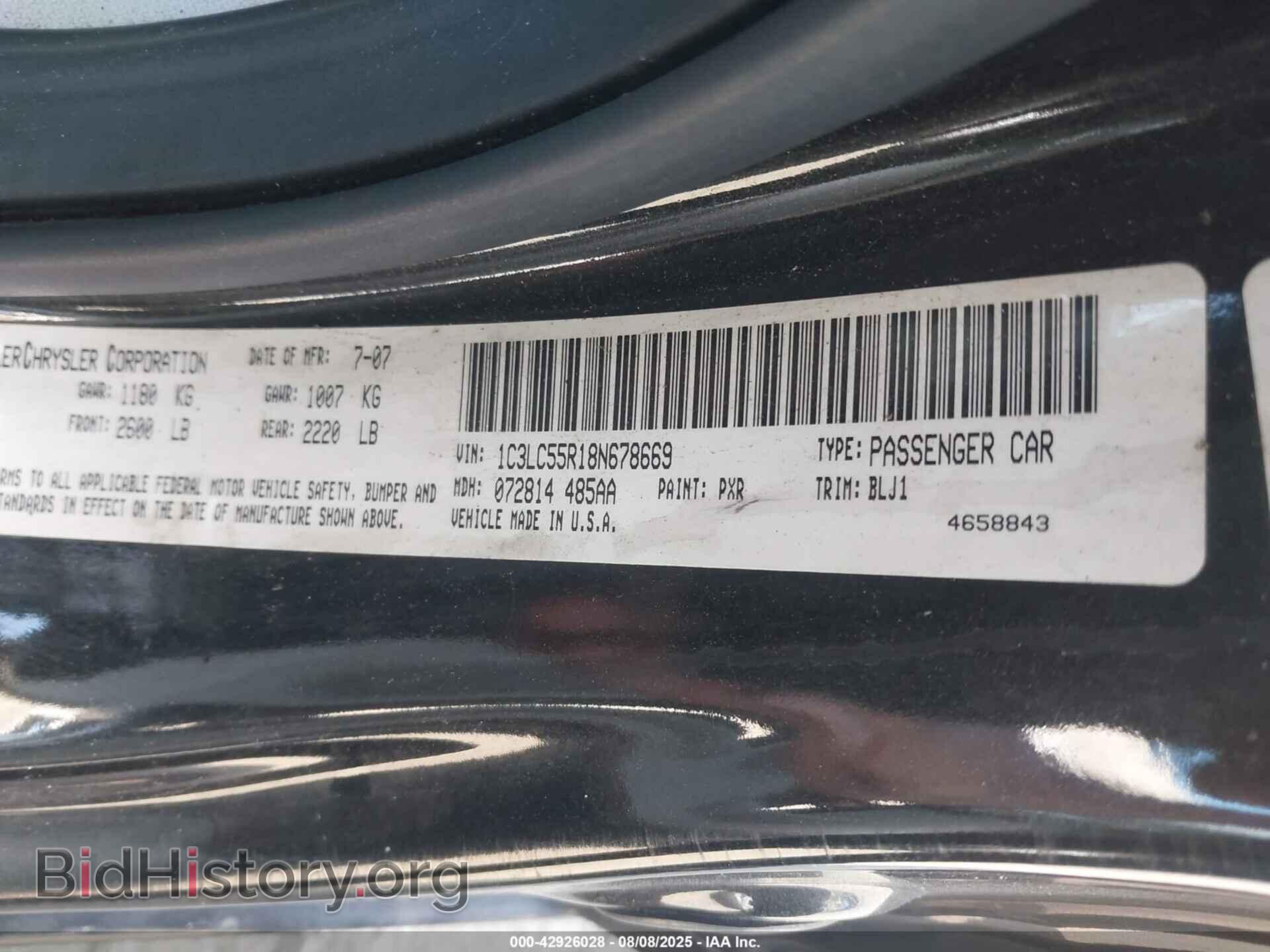 2008 CHRYSLER SEBRING - VIN: 1C3LC55R18N678669 - Фото 9
