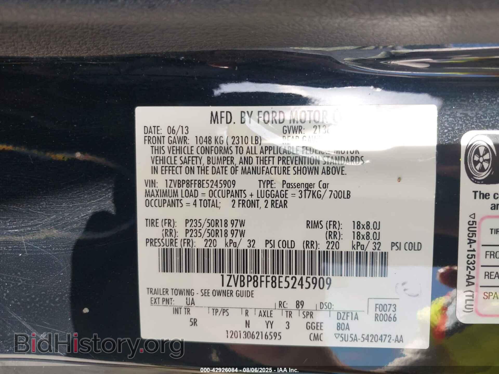 2014 FORD MUSTANG - VIN: 1ZVBP8FF8E5245909 - Фото 9