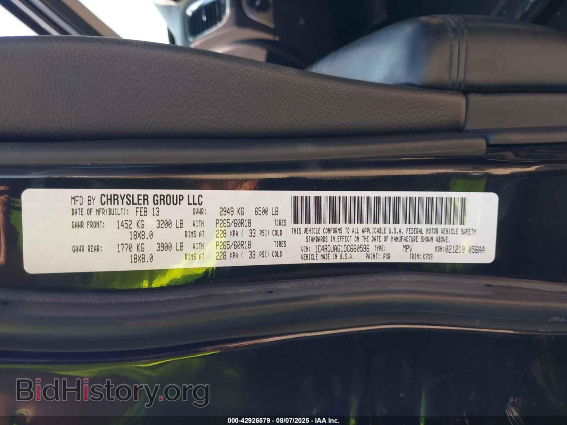 2013 DODGE DURANGO - VIN: 1C4RDJAG1DC660596 - Фото 9