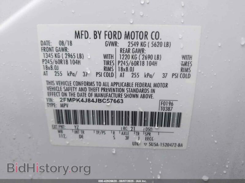 2018 Ford EDGE (VIN 2FMPK4J84JBC57663) — photo 9 of 19