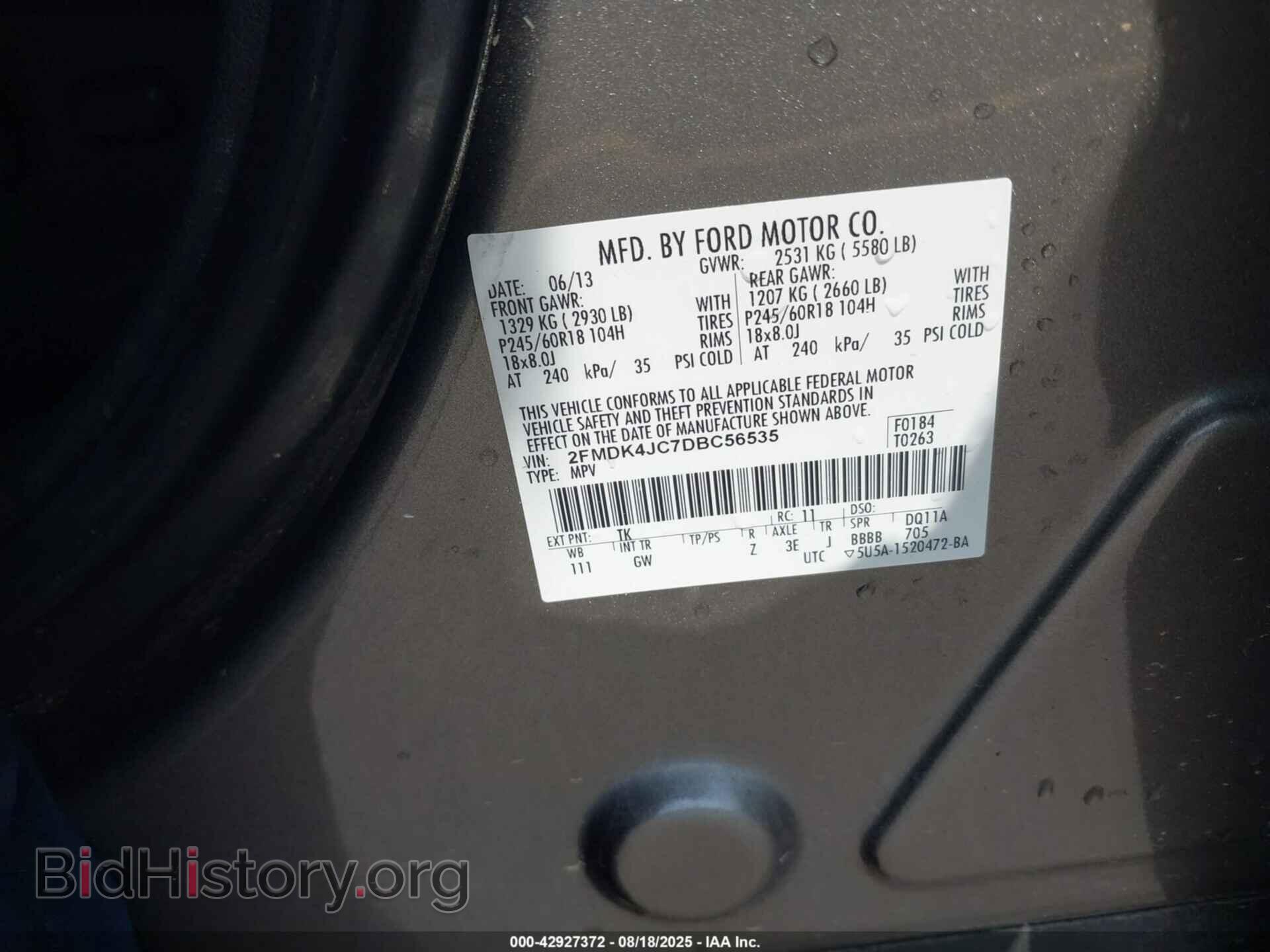 2013 FORD EDGE - VIN: 2FMDK4JC7DBC56535 - Photo 9