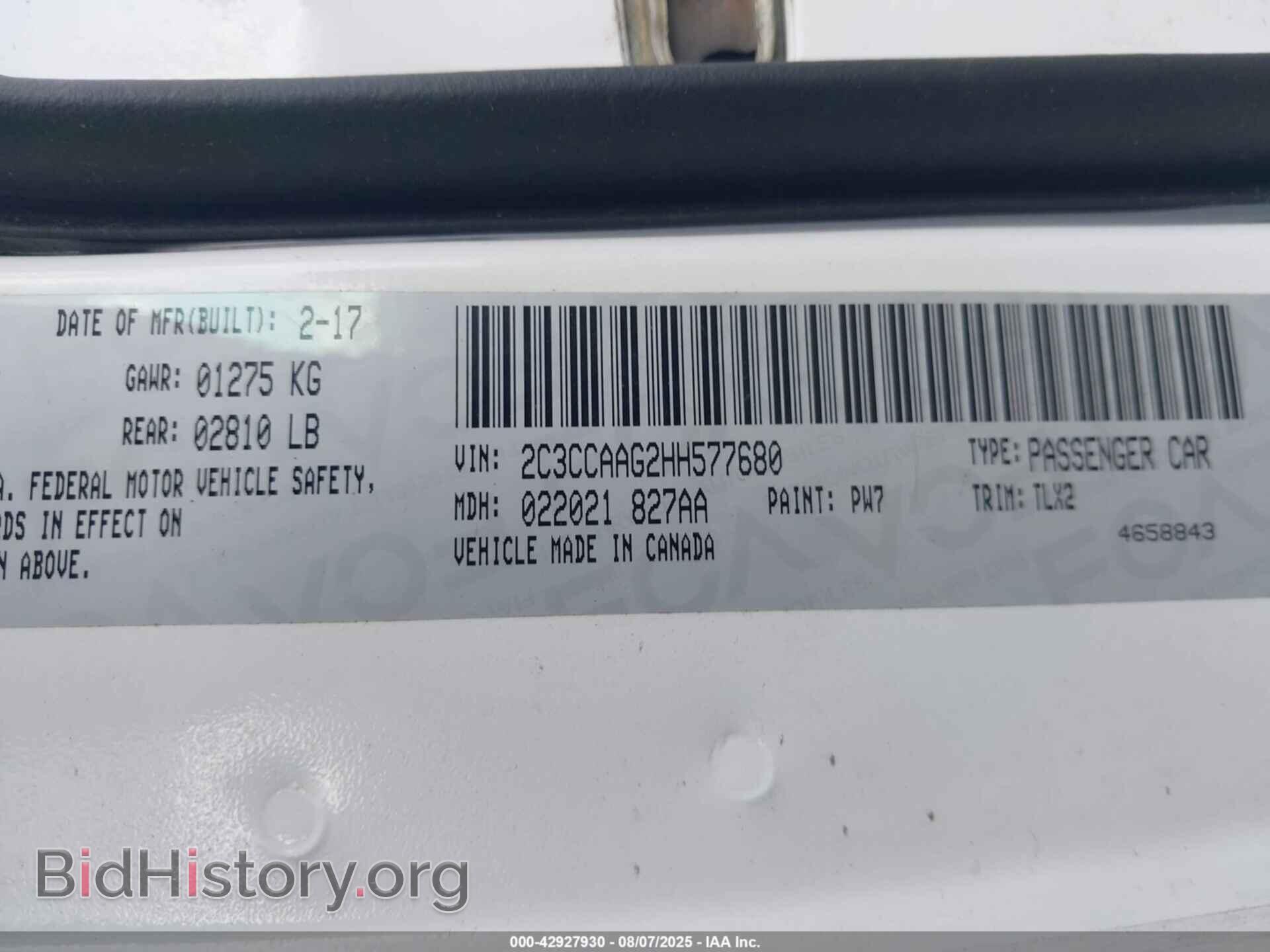 2017 CHRYSLER 300 - VIN: 2C3CCAAG2HH577680 - Фото 9