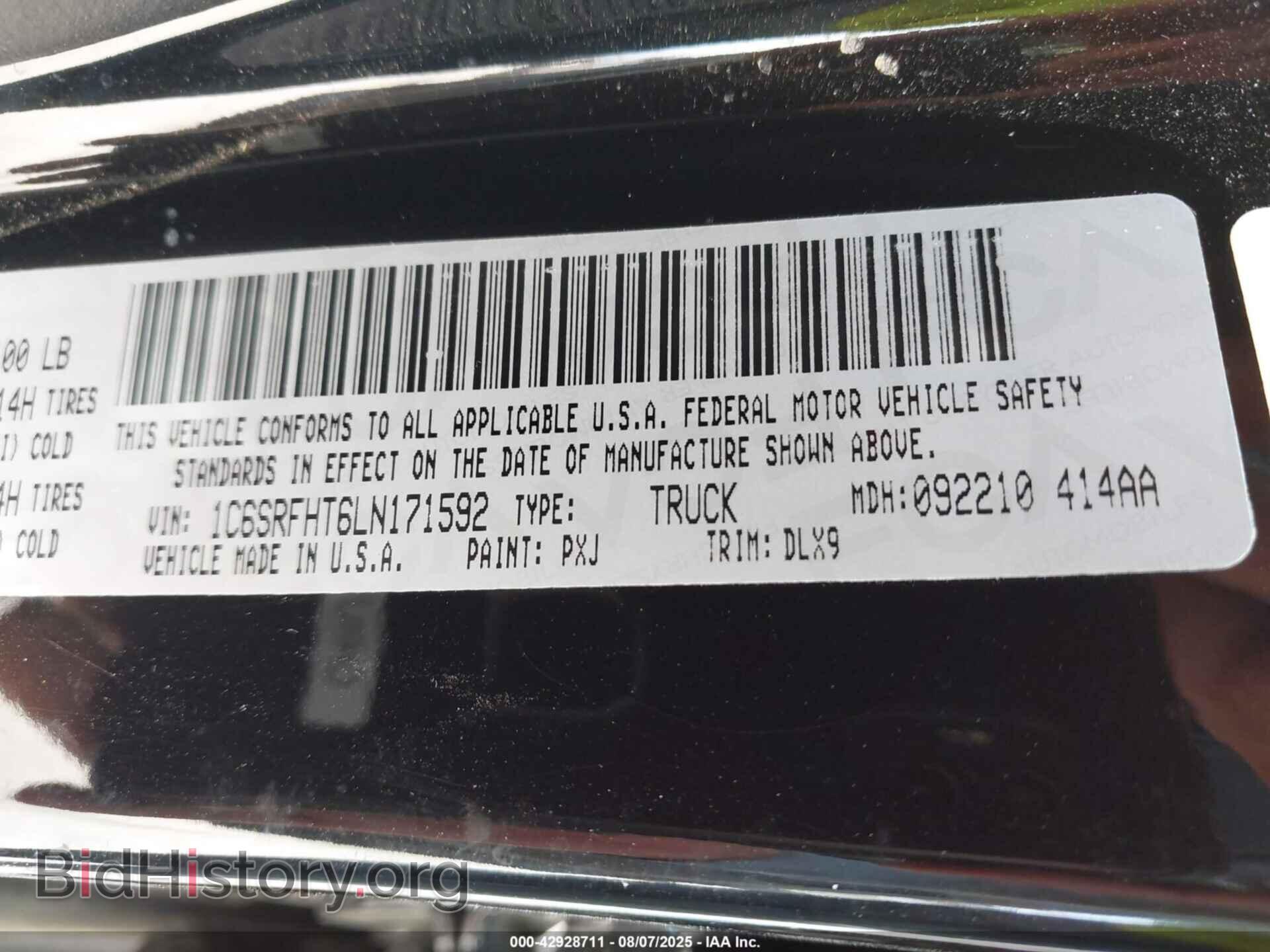 2020 RAM 1500 - VIN: 1C6SRFHT6LN171592 - Фото 9