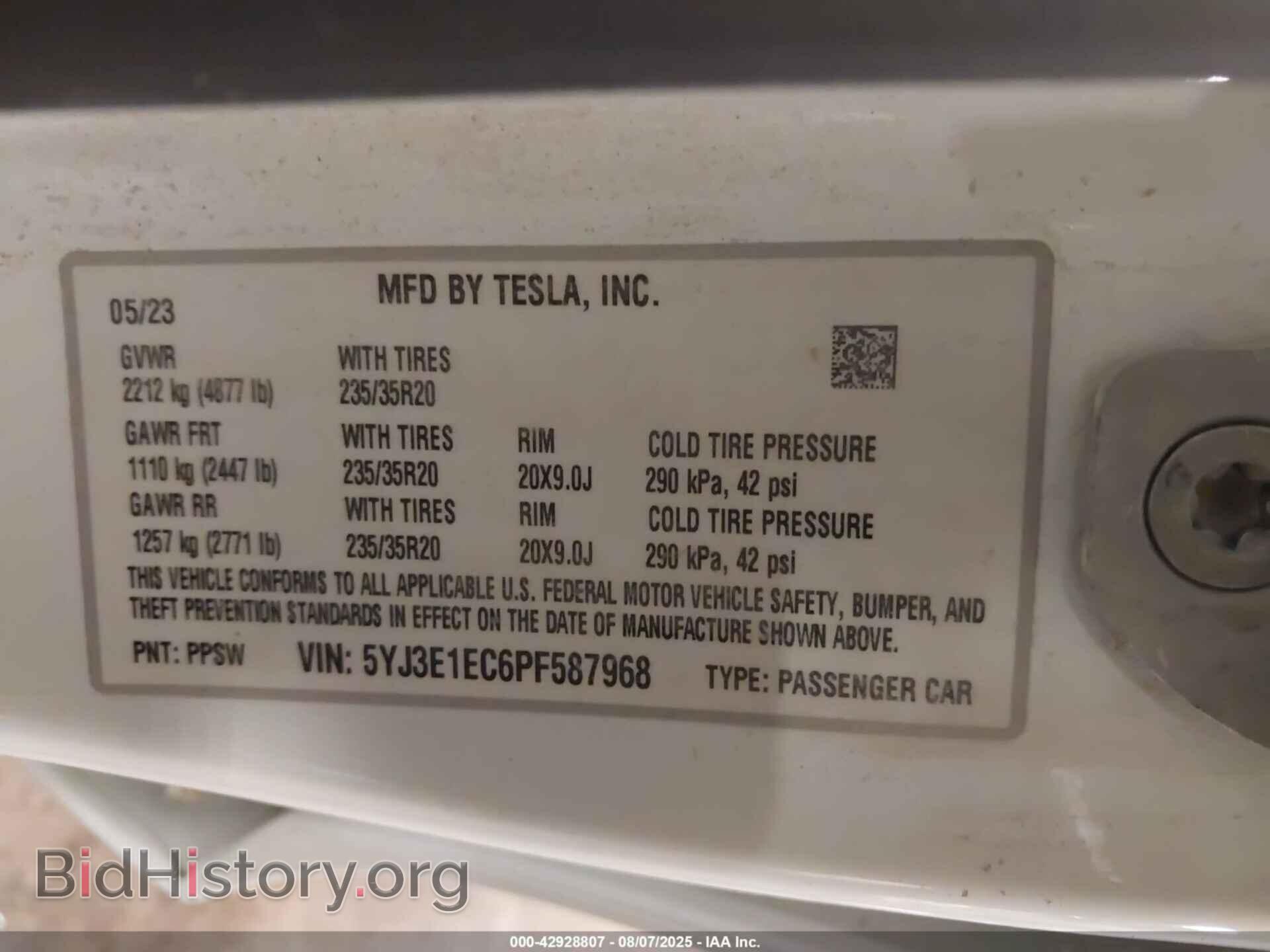 2023 TESLA MODEL 3 - VIN: 5YJ3E1EC6PF587968 - Фото 9