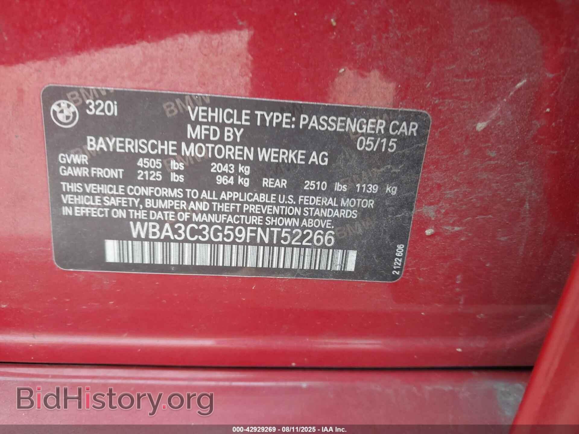 2015 BMW 320I - VIN: WBA3C3G59FNT52266 - Фото 9