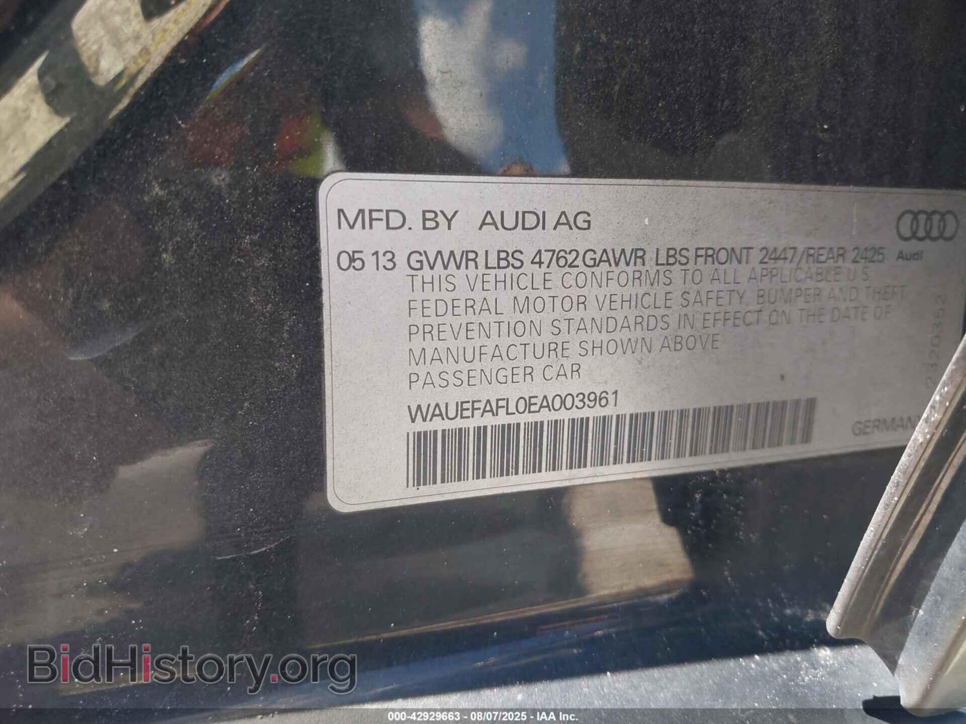 2014 AUDI A4 - VIN: WAUEFAFL0EA003961 - Photo 9