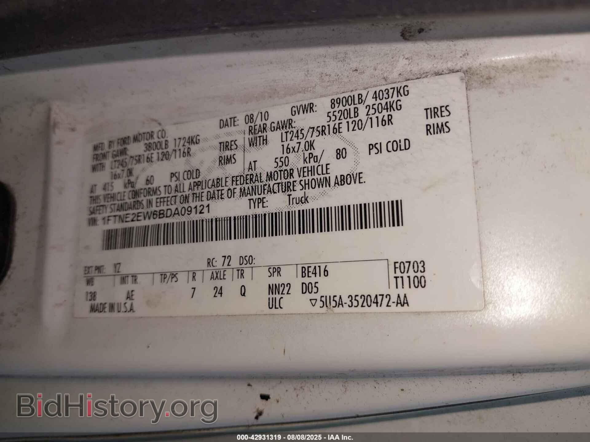 2011 FORD E-250 - VIN: 1FTNE2EW6BDA09121 - Photo 9