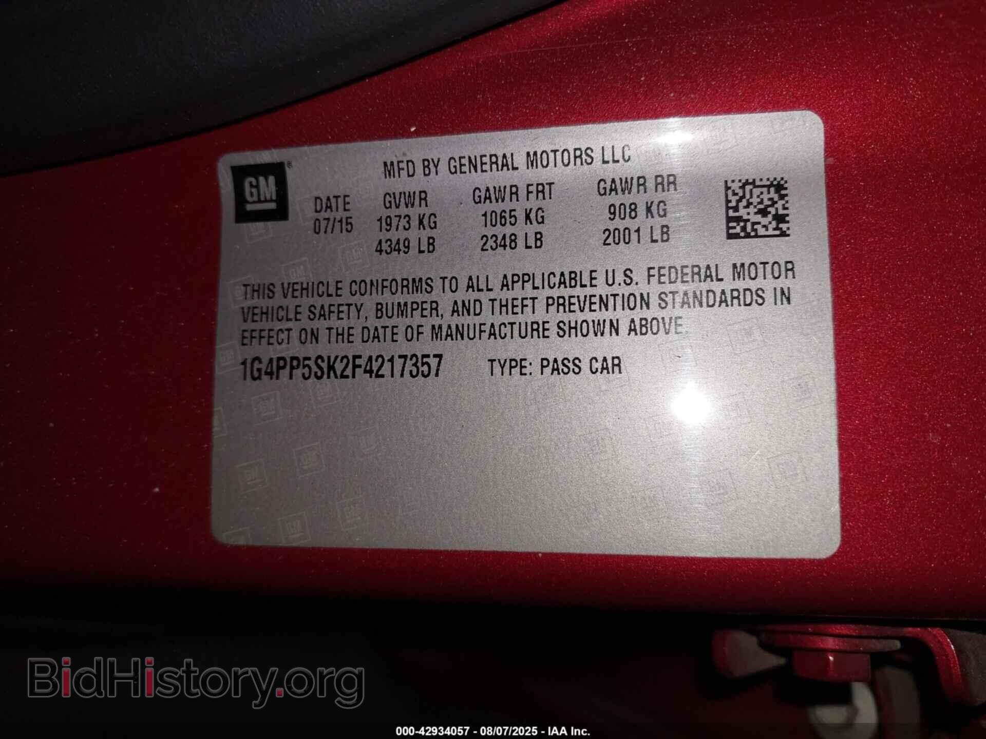2015 BUICK VERANO - VIN: 1G4PP5SK2F4217357 - Фото 9