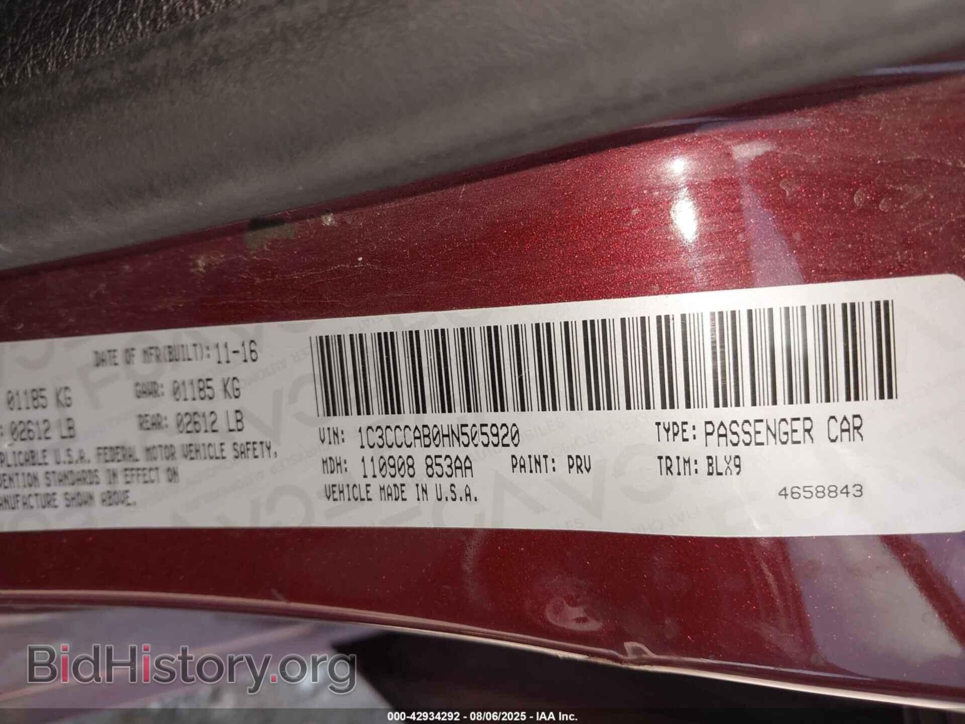 2017 CHRYSLER 200 - VIN: 1C3CCCAB0HN505920 - Фото 9