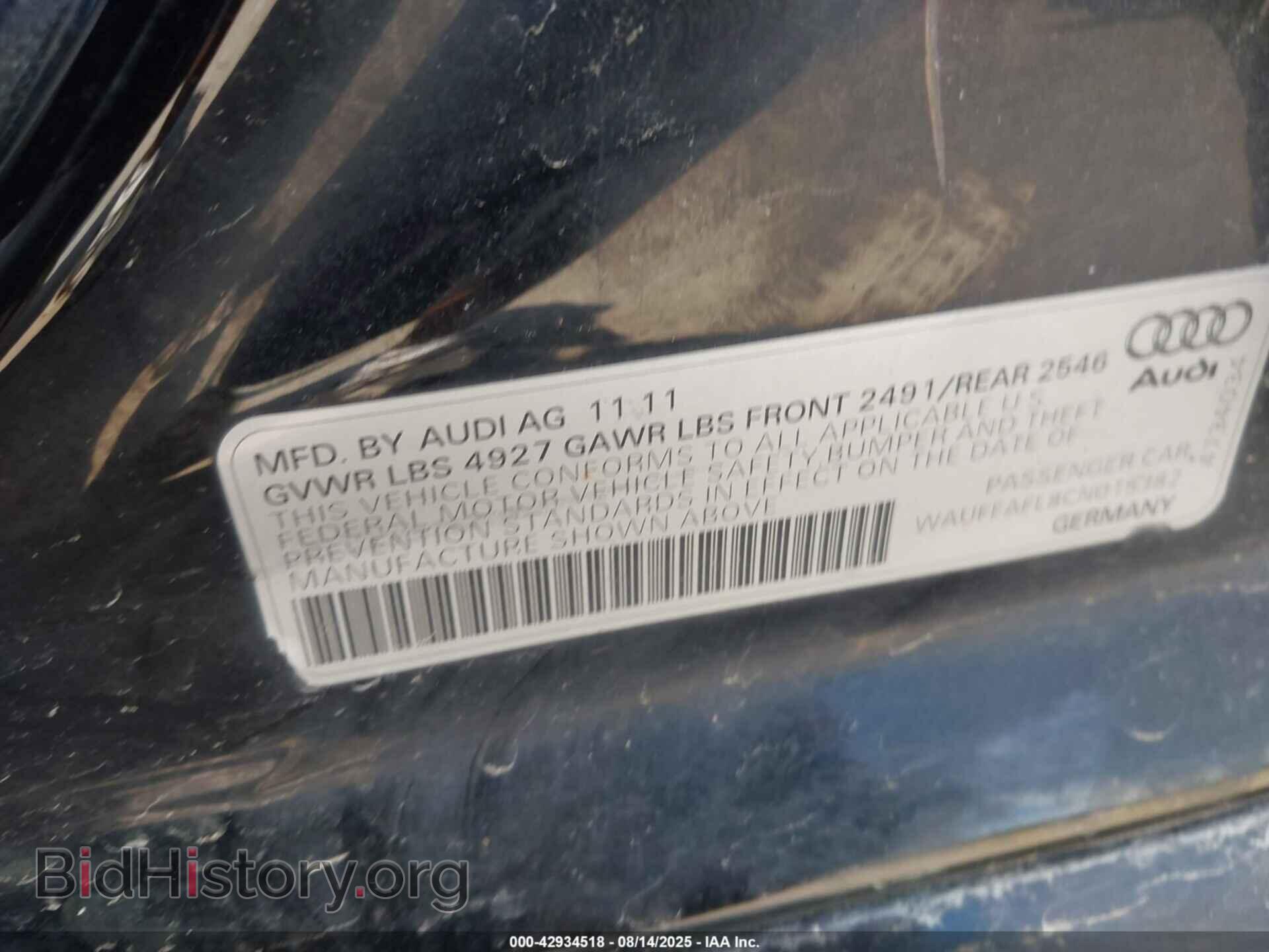 2012 AUDI A4 - VIN: WAUFFAFL8CN015382 - Photo 9