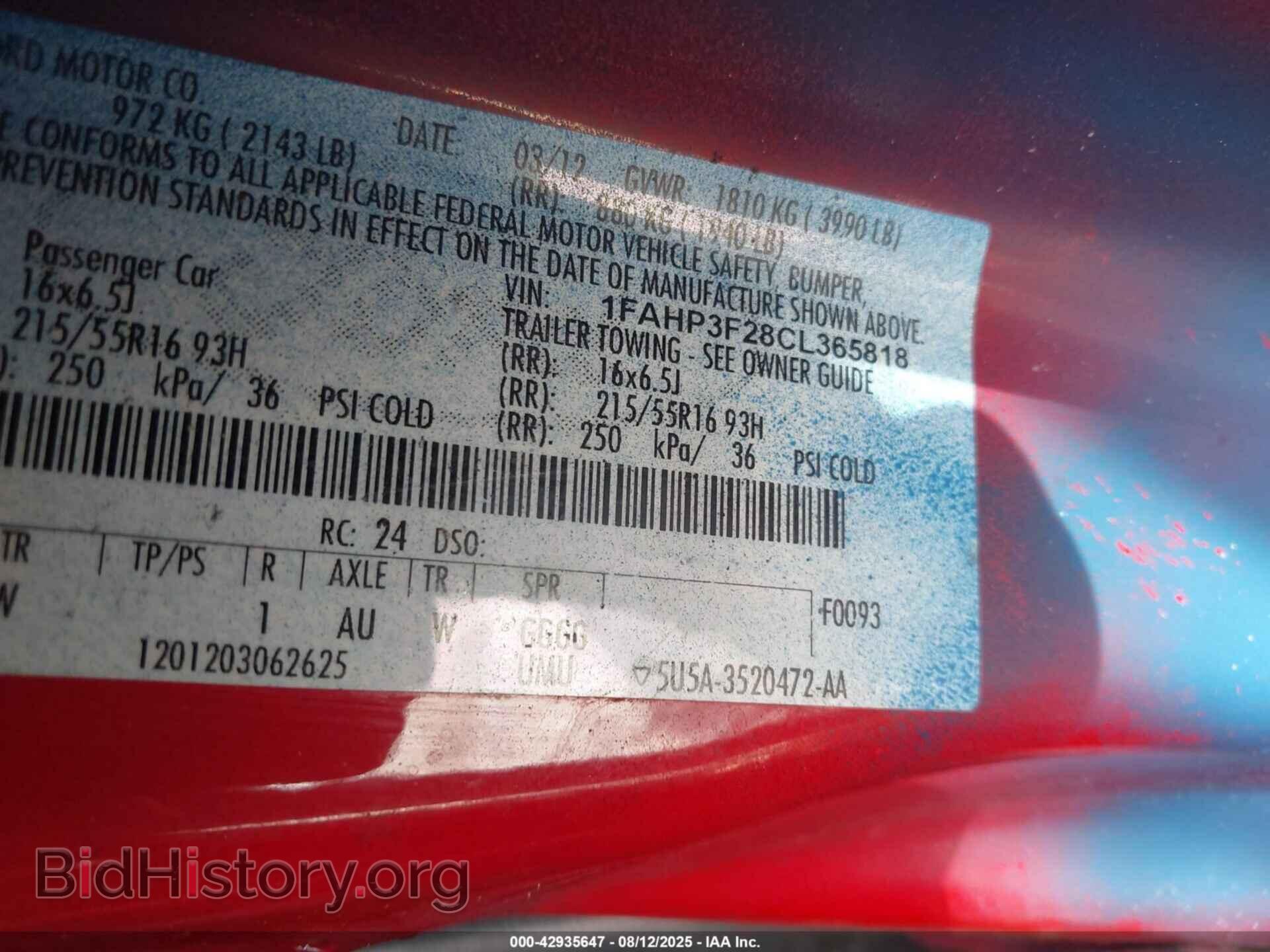2012 FORD FOCUS - VIN: 1FAHP3F28CL365818 - Photo 9