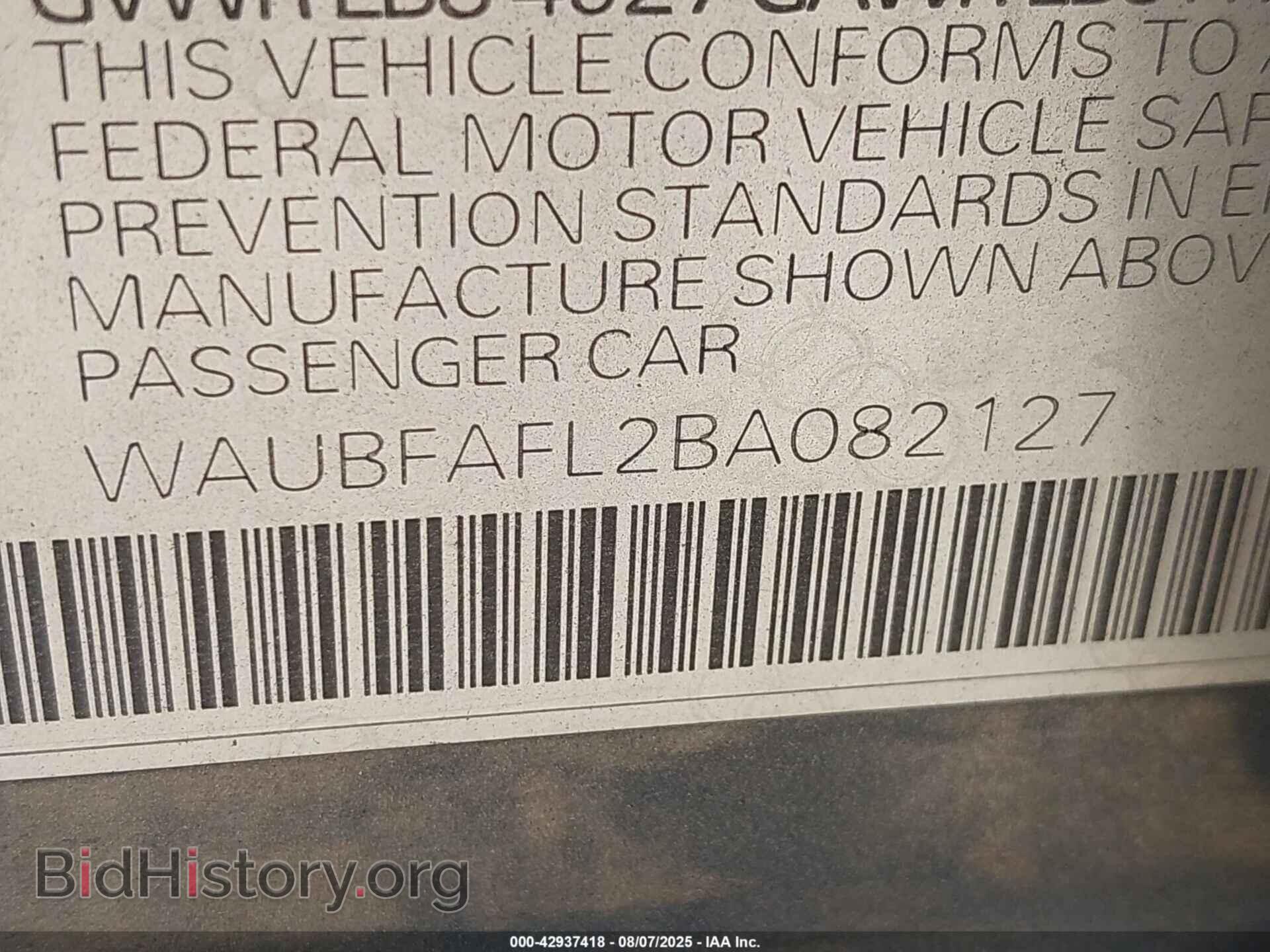 2011 AUDI A4 - VIN: WAUBFAFL2BA082127 - Фото 9