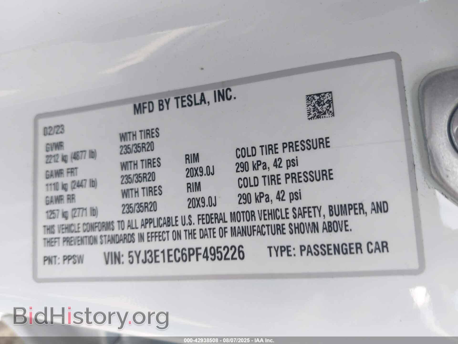2023 TESLA MODEL 3 - VIN: 5YJ3E1EC6PF495226 - Фото 9