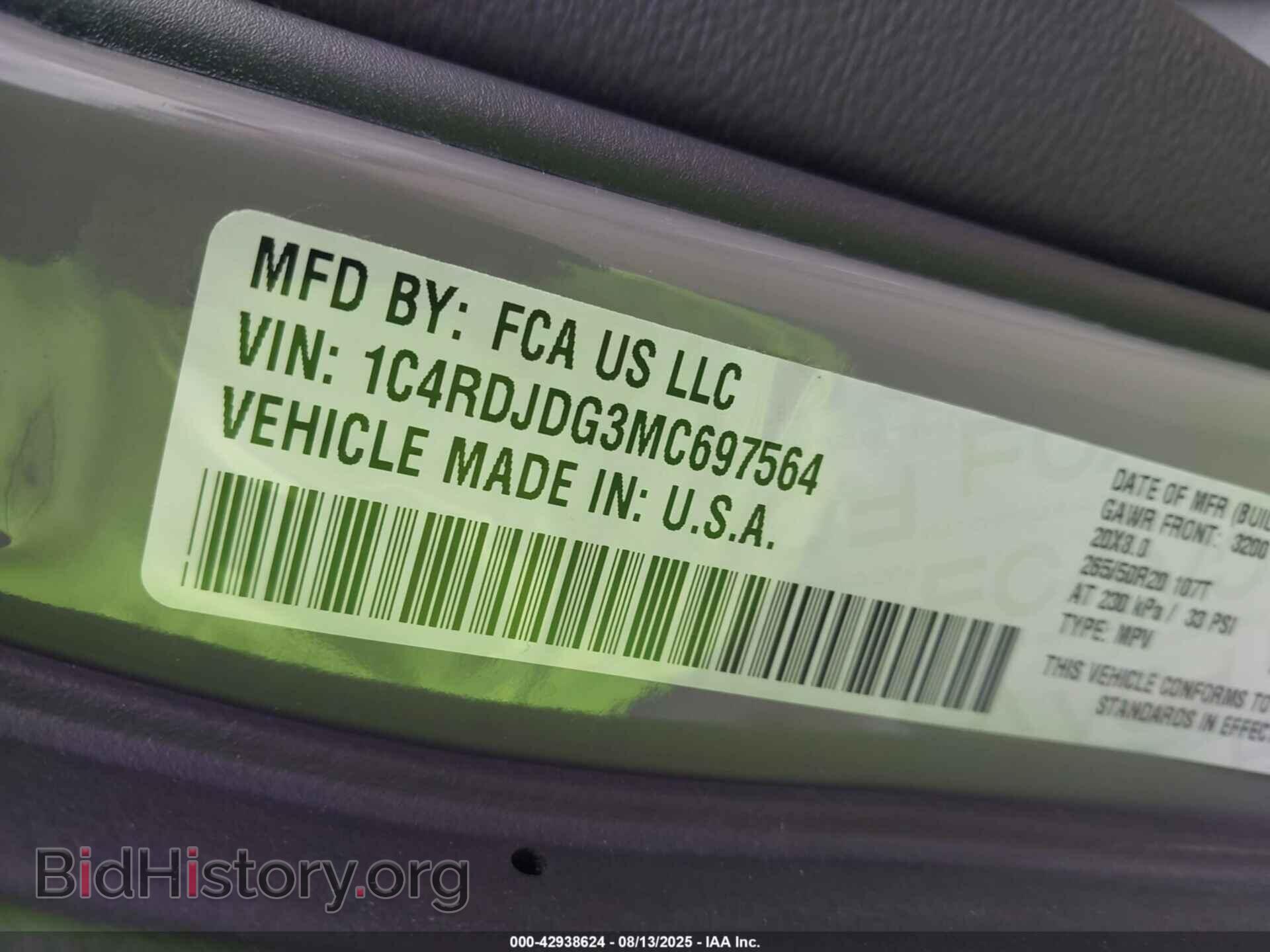 2021 DODGE DURANGO - VIN: 1C4RDJDG3MC697564 - Photo 9