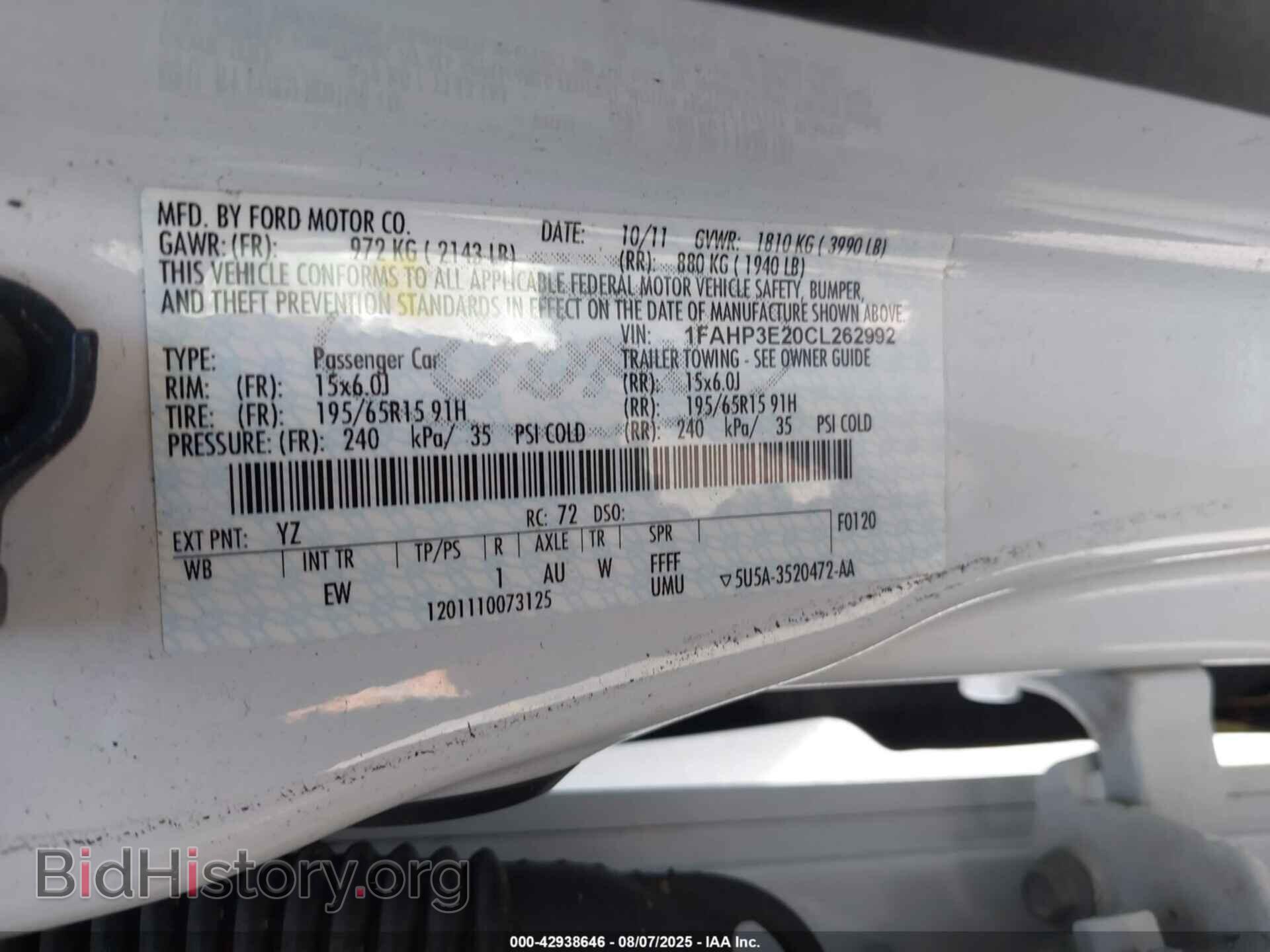 2012 FORD FOCUS - VIN: 1FAHP3E20CL262992 - Photo 9