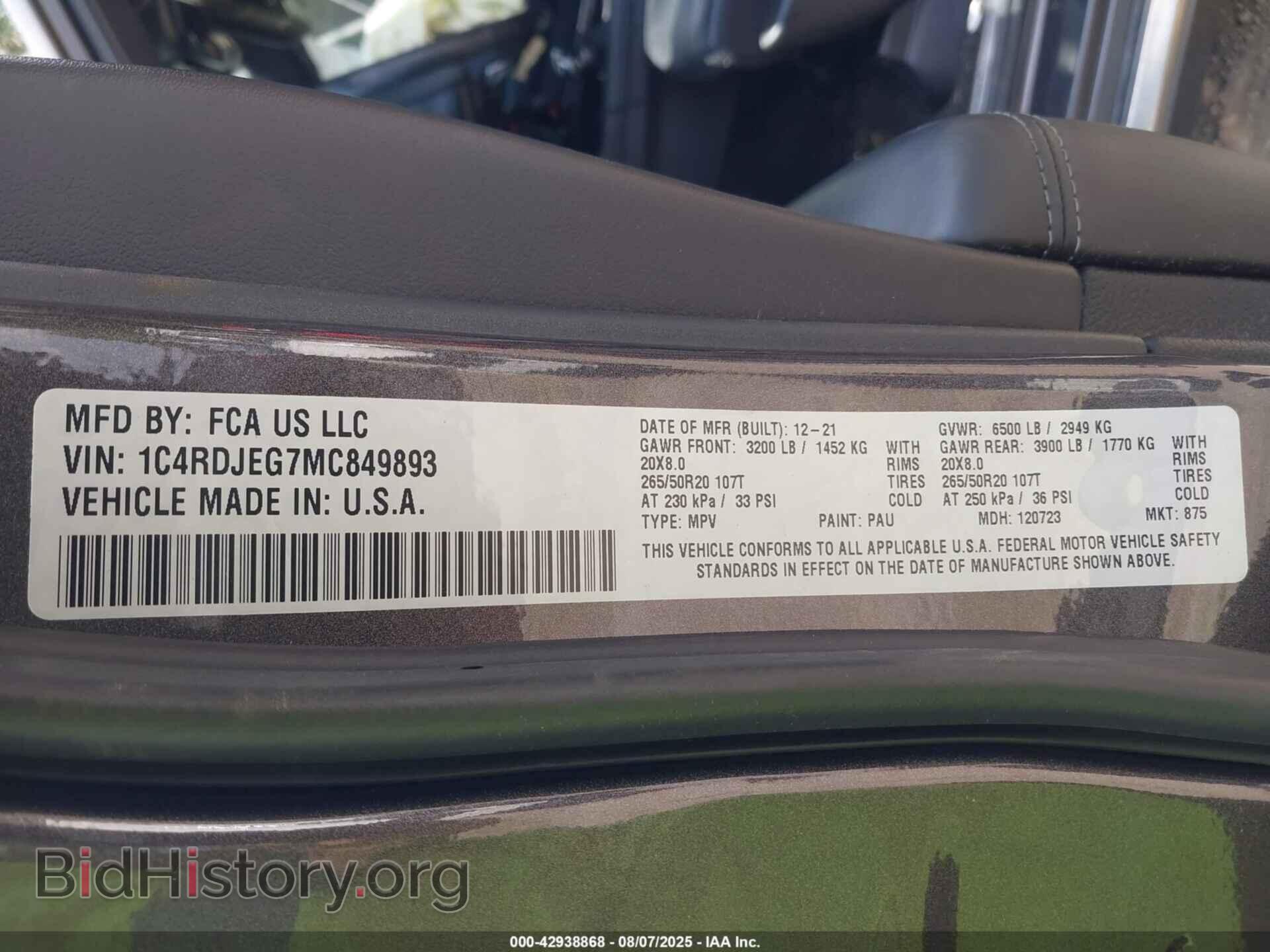 2021 DODGE DURANGO - VIN: 1C4RDJEG7MC849893 - Photo 9