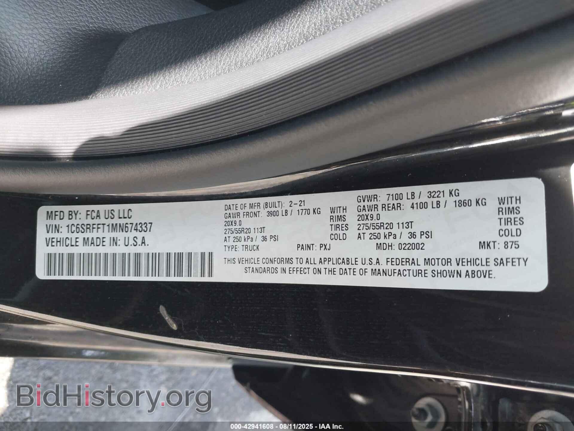 2021 RAM 1500 - VIN: 1C6SRFFT1MN674337 - Фото 9
