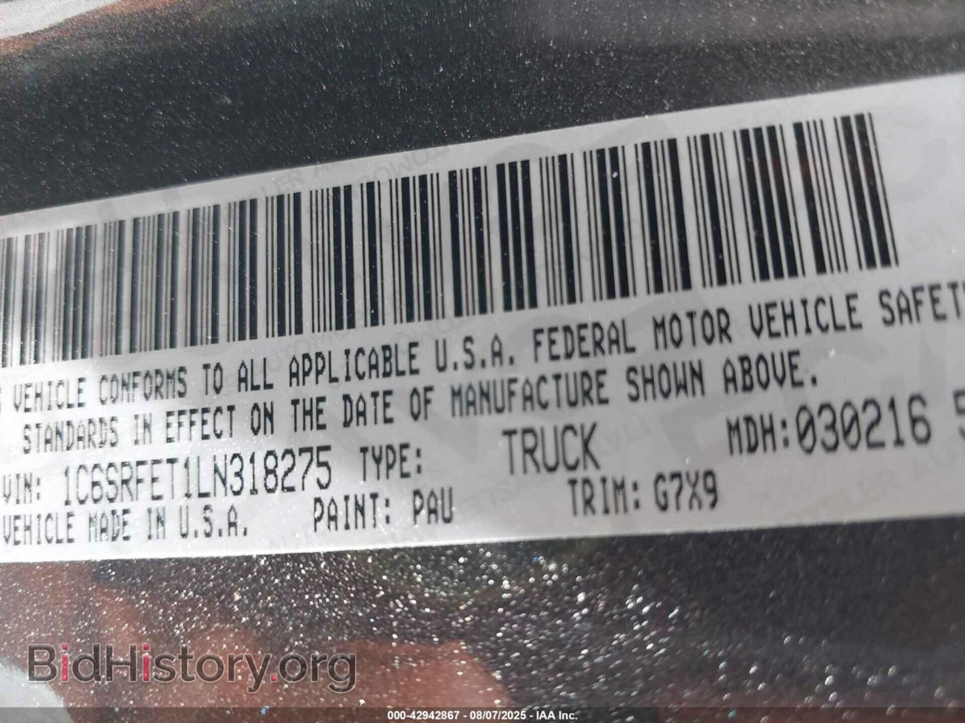 2020 RAM 1500 - VIN: 1C6SRFET1LN318275 - Фото 9