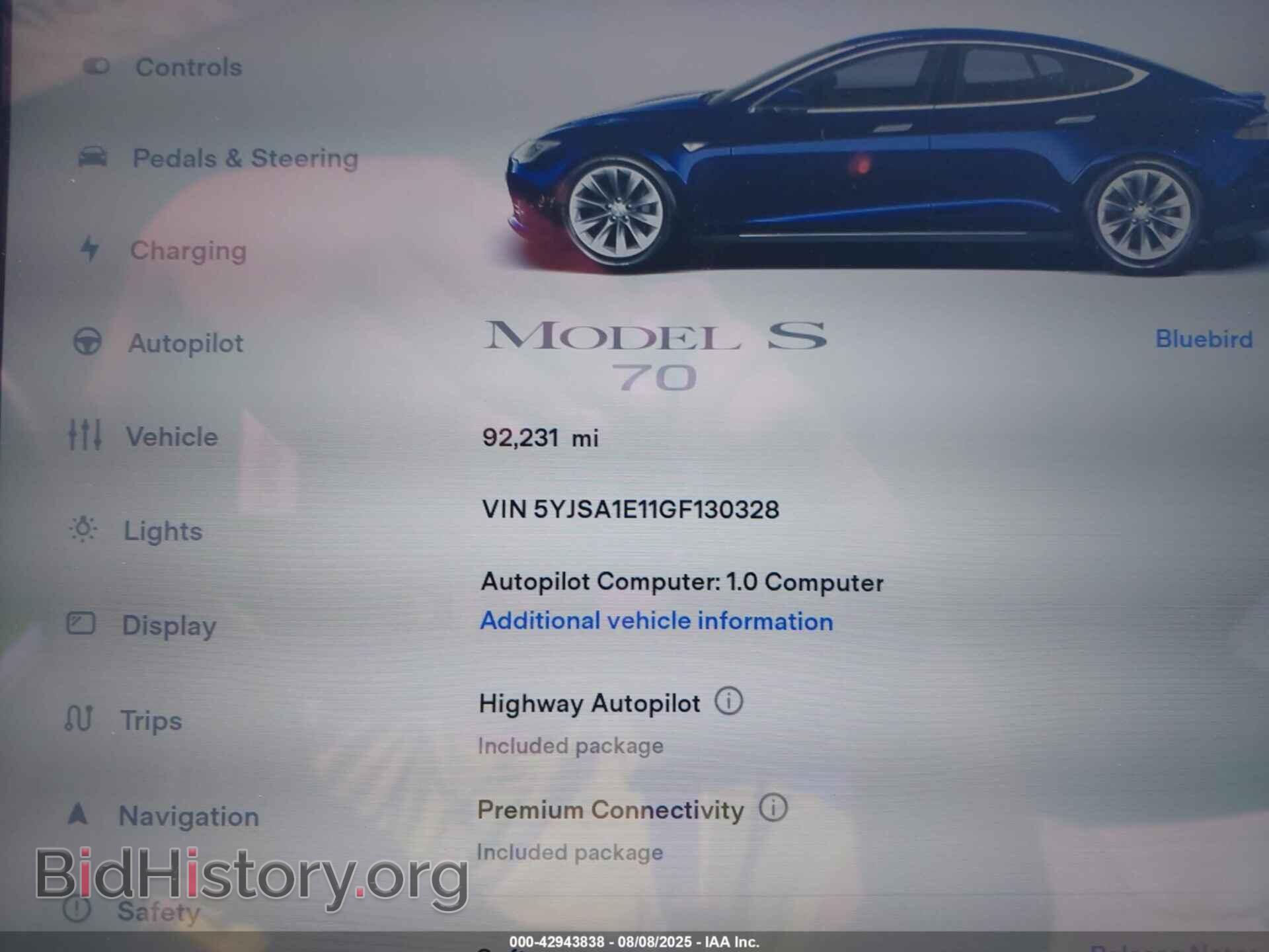 2016 TESLA MODEL S - VIN: 5YJSA1E11GF130328 - Photo 7