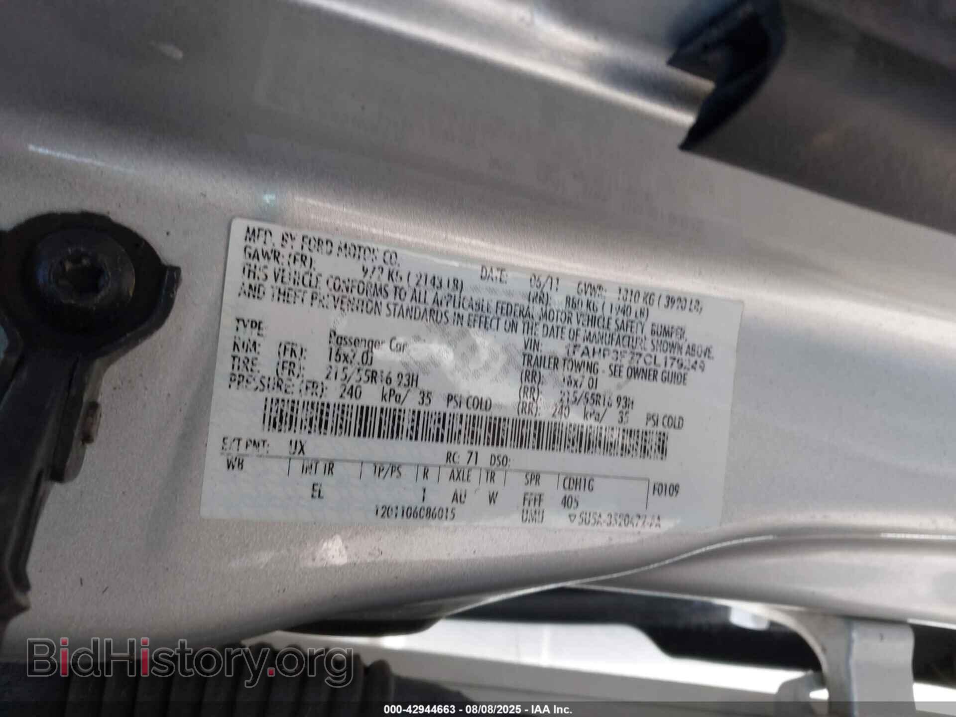 2012 FORD FOCUS - VIN: 1FAHP3F27CL179249 - Фото 9