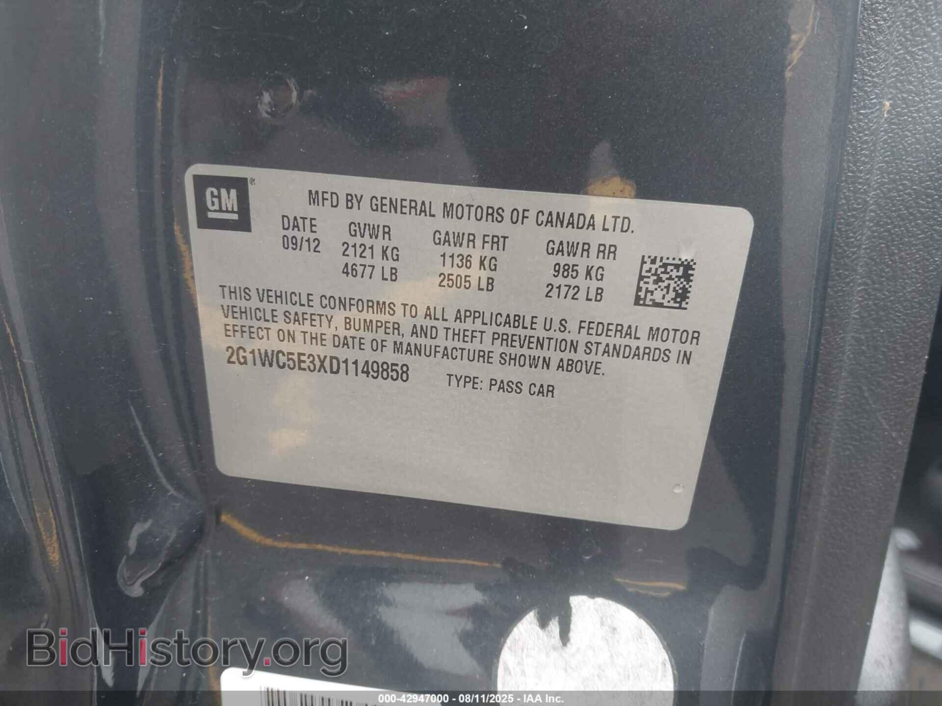 2013 CHEVROLET IMPALA - VIN: 2G1WC5E3XD1149858 - Фото 9