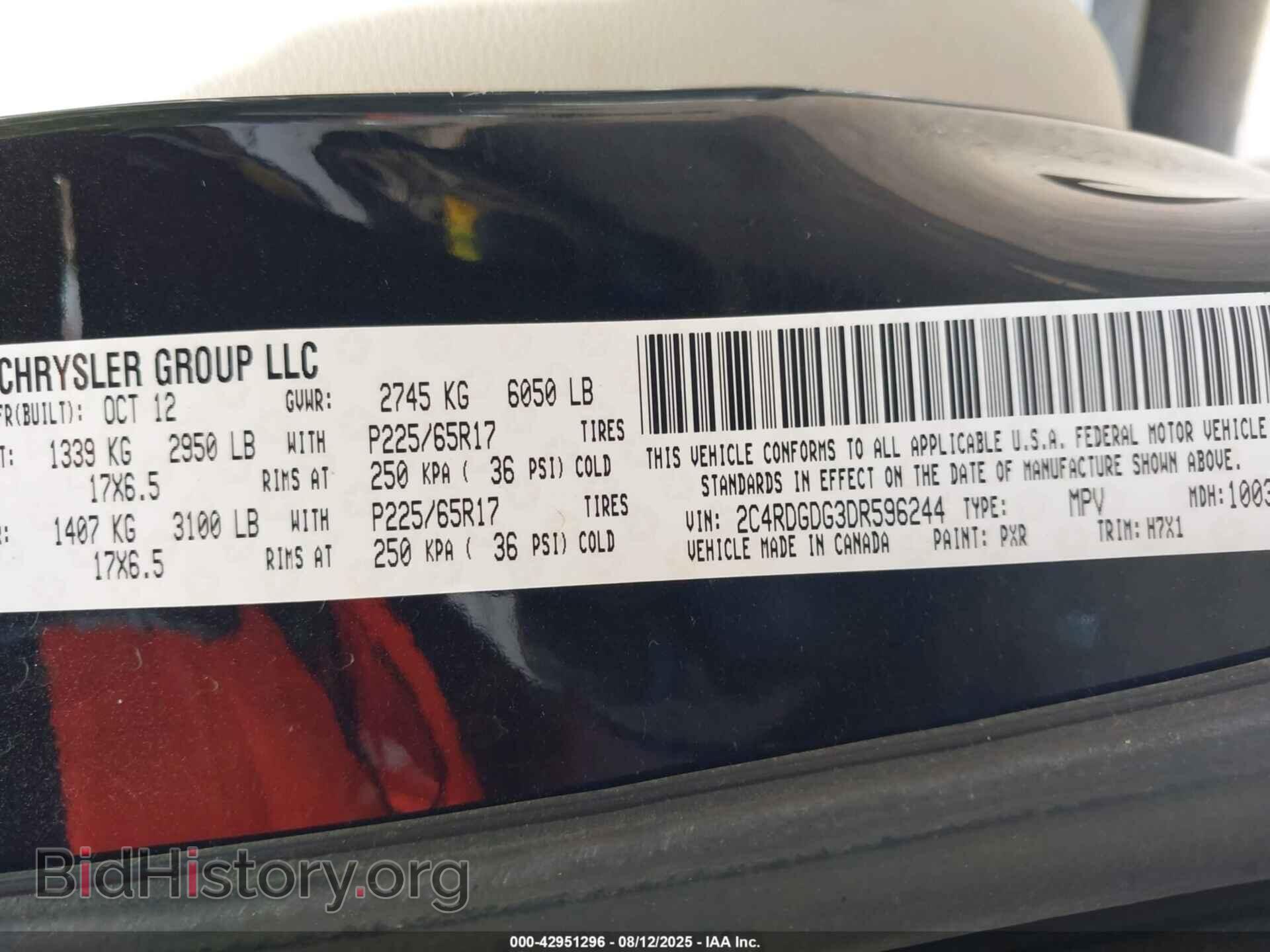 2013 DODGE GRAND CARAVAN - VIN: 2C4RDGDG3DR596244 - Фото 9