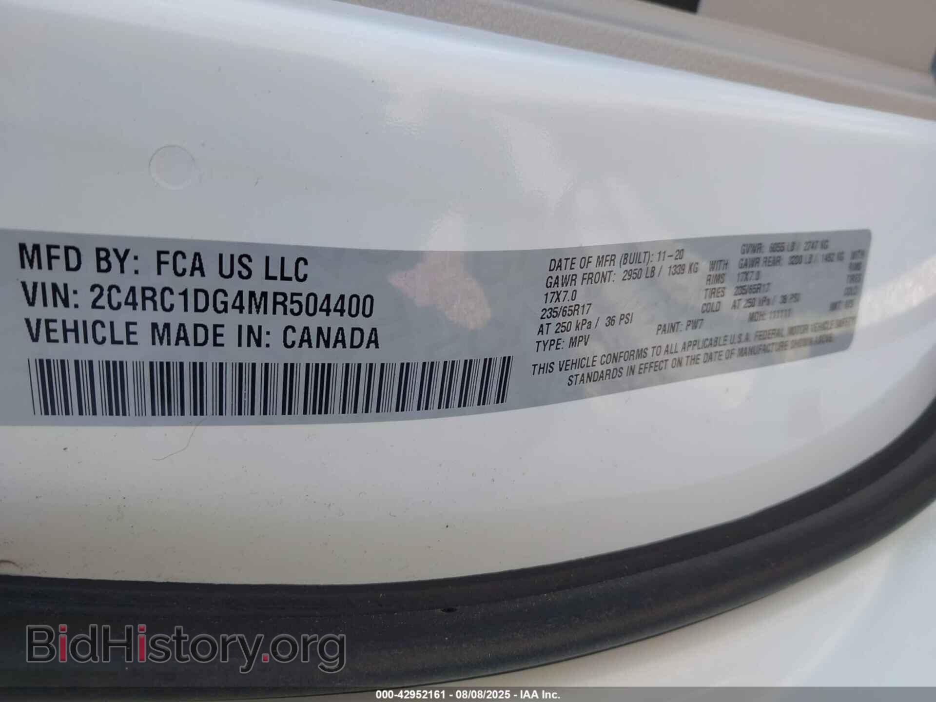 2021 CHRYSLER VOYAGER - VIN: 2C4RC1DG4MR504400 - Фото 9
